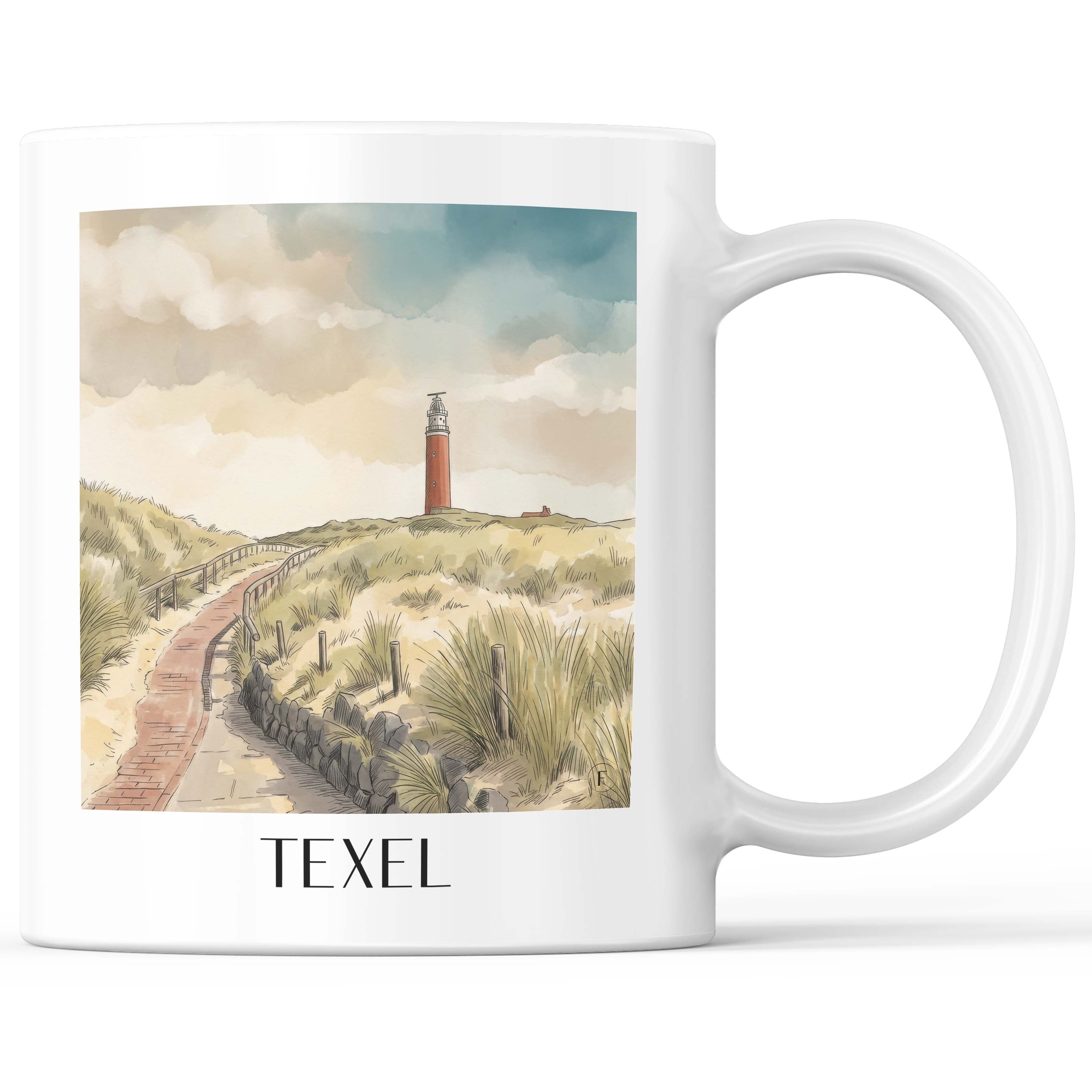 Texel - Niederlande Becher - Kaffeetasse im Aquarell Stil - favplace