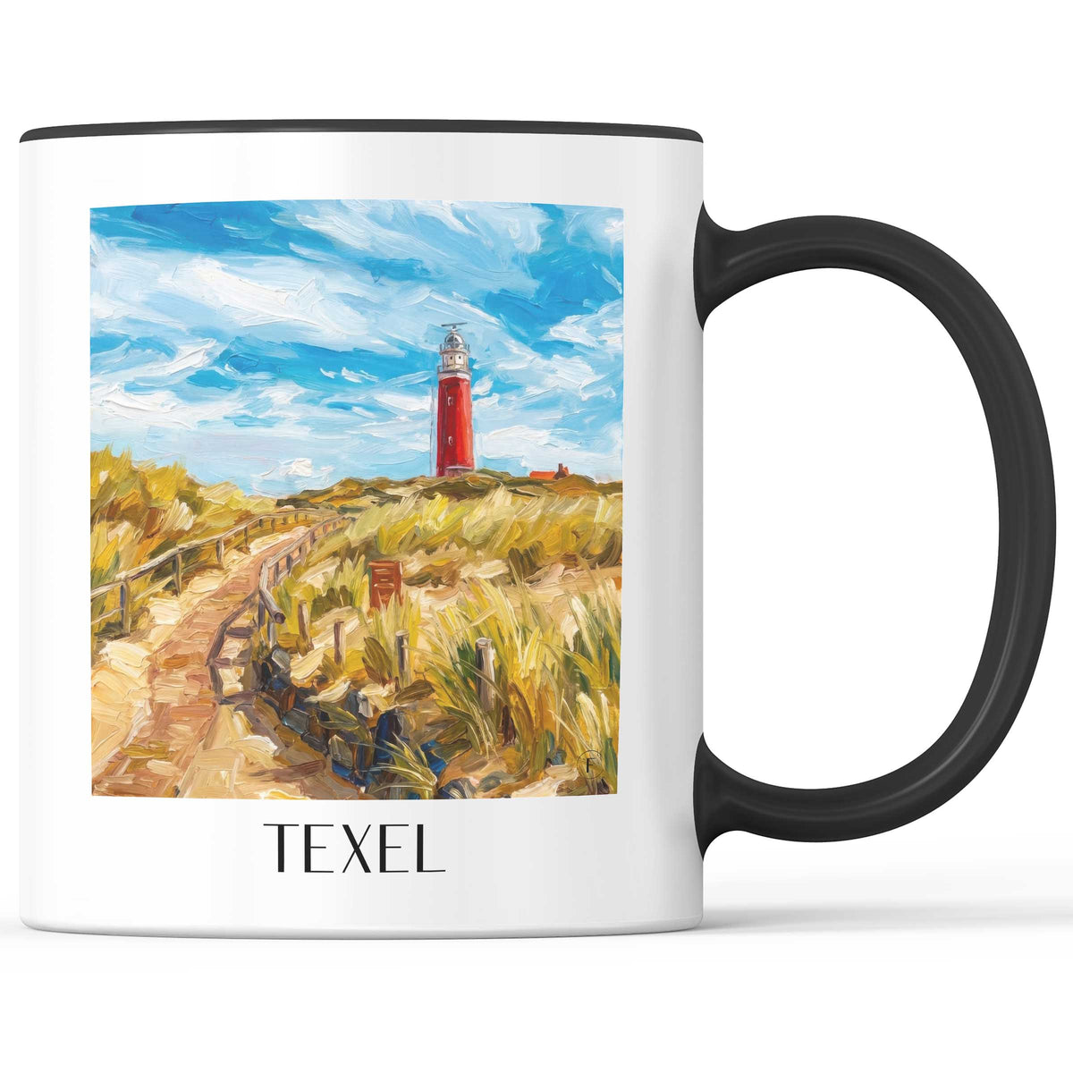 Texel - Niederlande Becher - Kaffeetasse im Ölgemälde Stil - favplace
