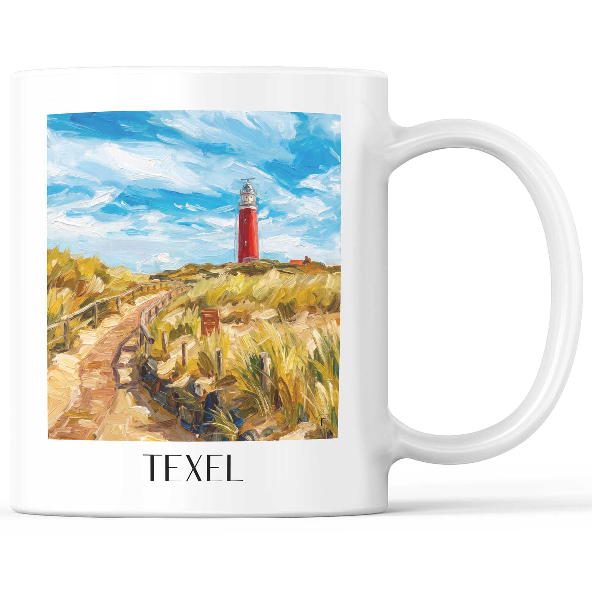 Texel - Niederlande Becher - Kaffeetasse im Ölgemälde Stil - favplace