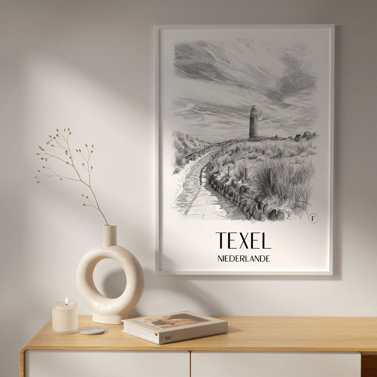 texel-niederlande-poster-bleistift-zeichnung-drawing