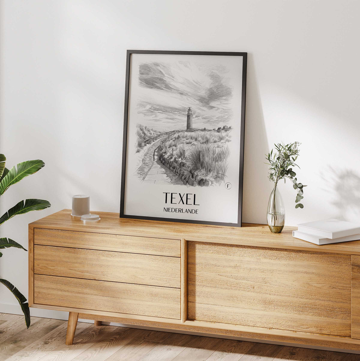 texel-niederlande-poster-bleistift-zeichnung-drawing