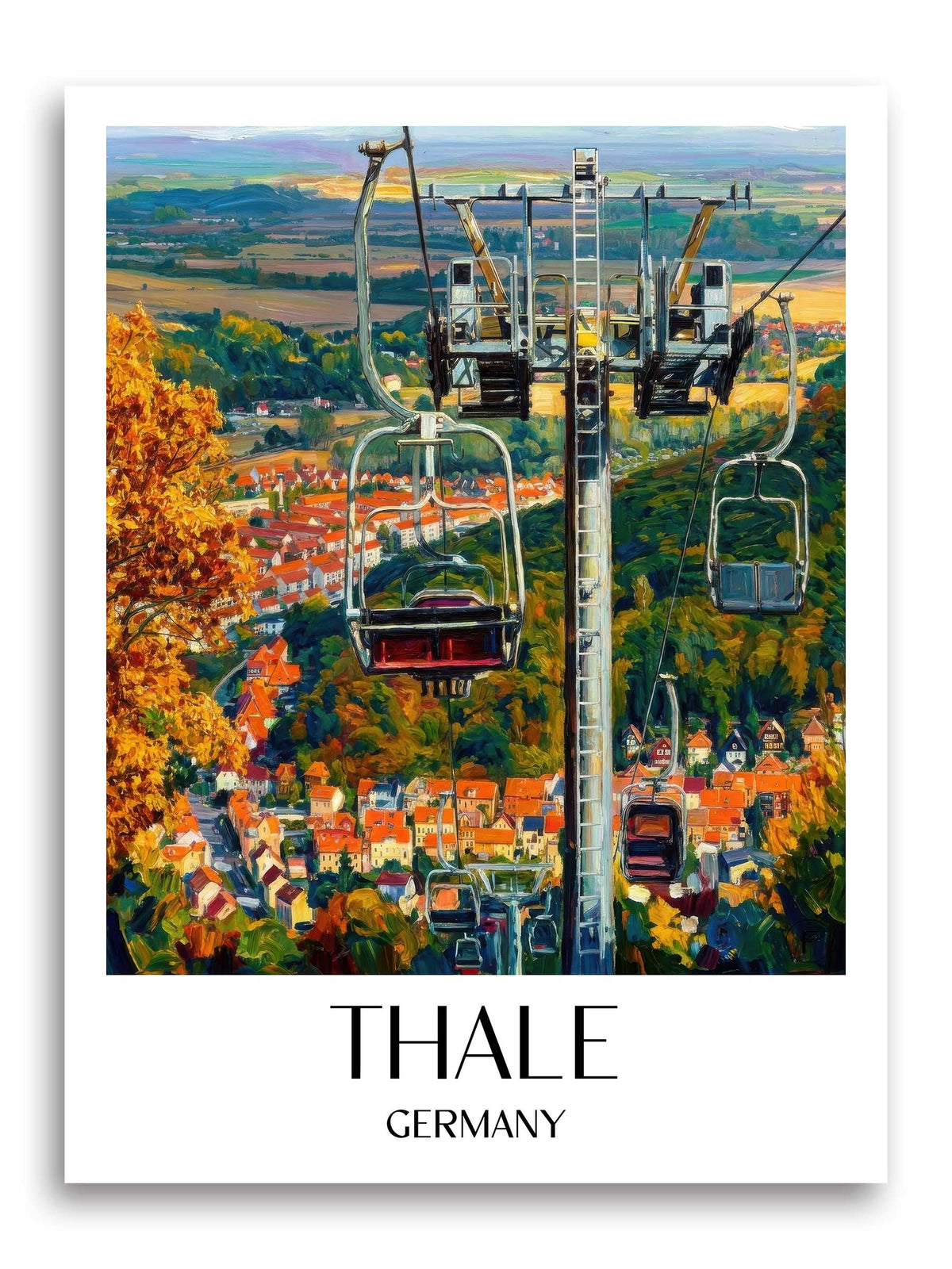 Thale Poster - Harz - Deutschland Kunstdruck - Ölgemälde von A4 bis A1 - favplace