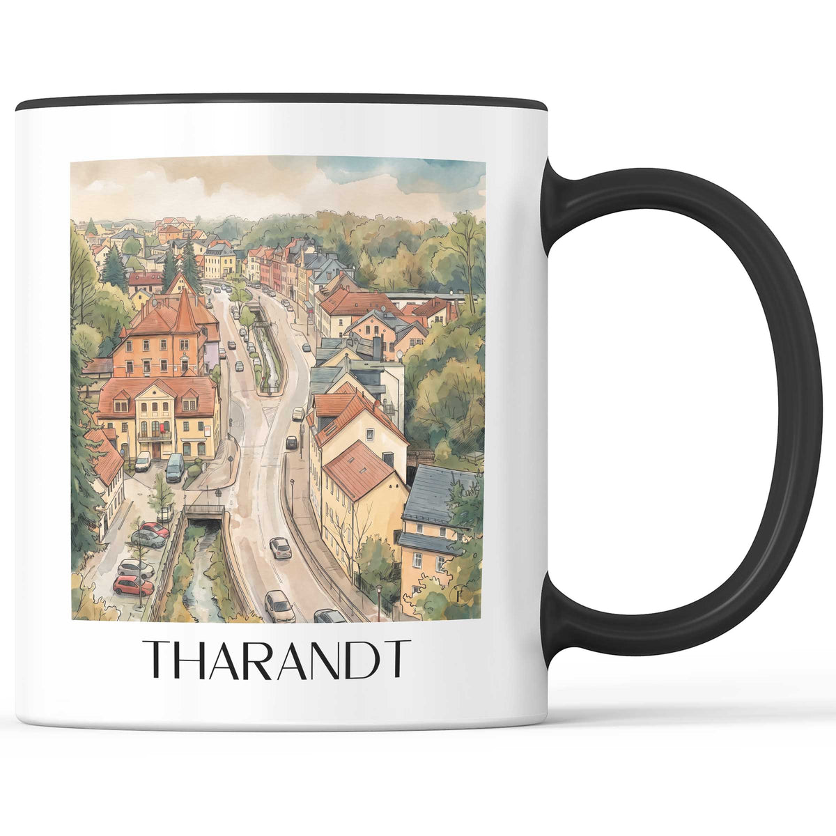 Tharandt Kaffeebecher - Erzgebirgsvorland - Deutschland Becher - Kaffeetasse im Aquarell Stil - favplace