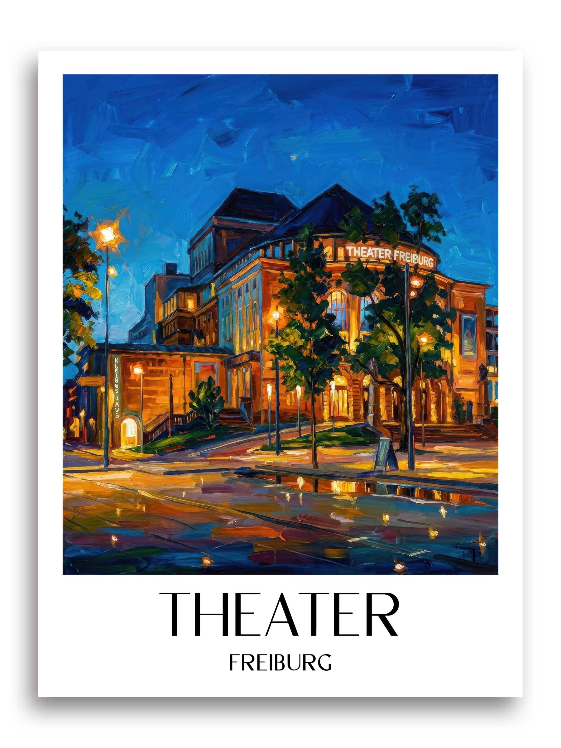 Theater Poster - Freiburg - Deutschland Kunstdruck - Ölgemälde von A4 bis A1 - favplace