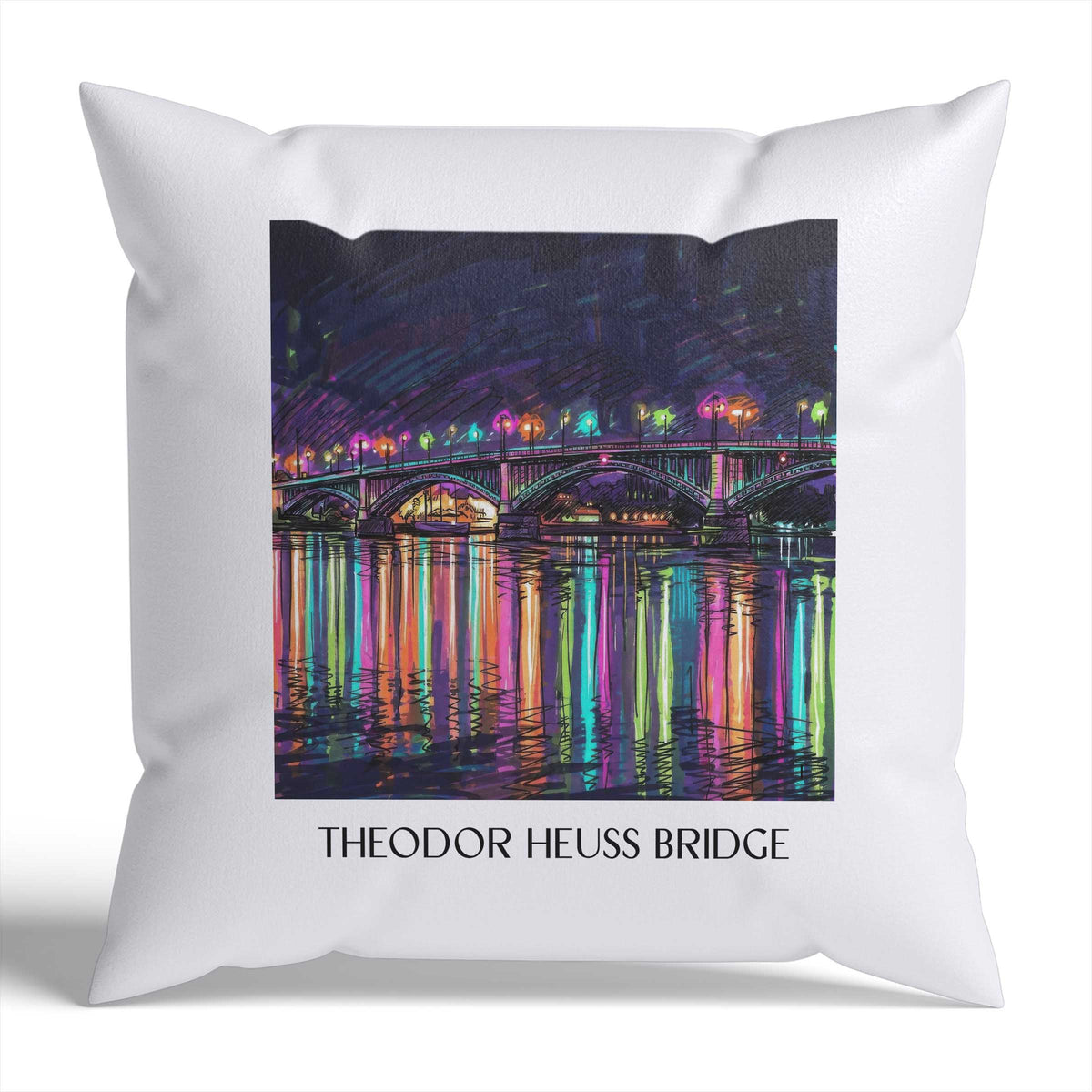 Theodor-Heuss-Brücke Kissenhülle - Zierkissen Bezug - Mainz - Deutschland Kissen bzw. Kissenbezug im Tag Graffiti Stil - favplace