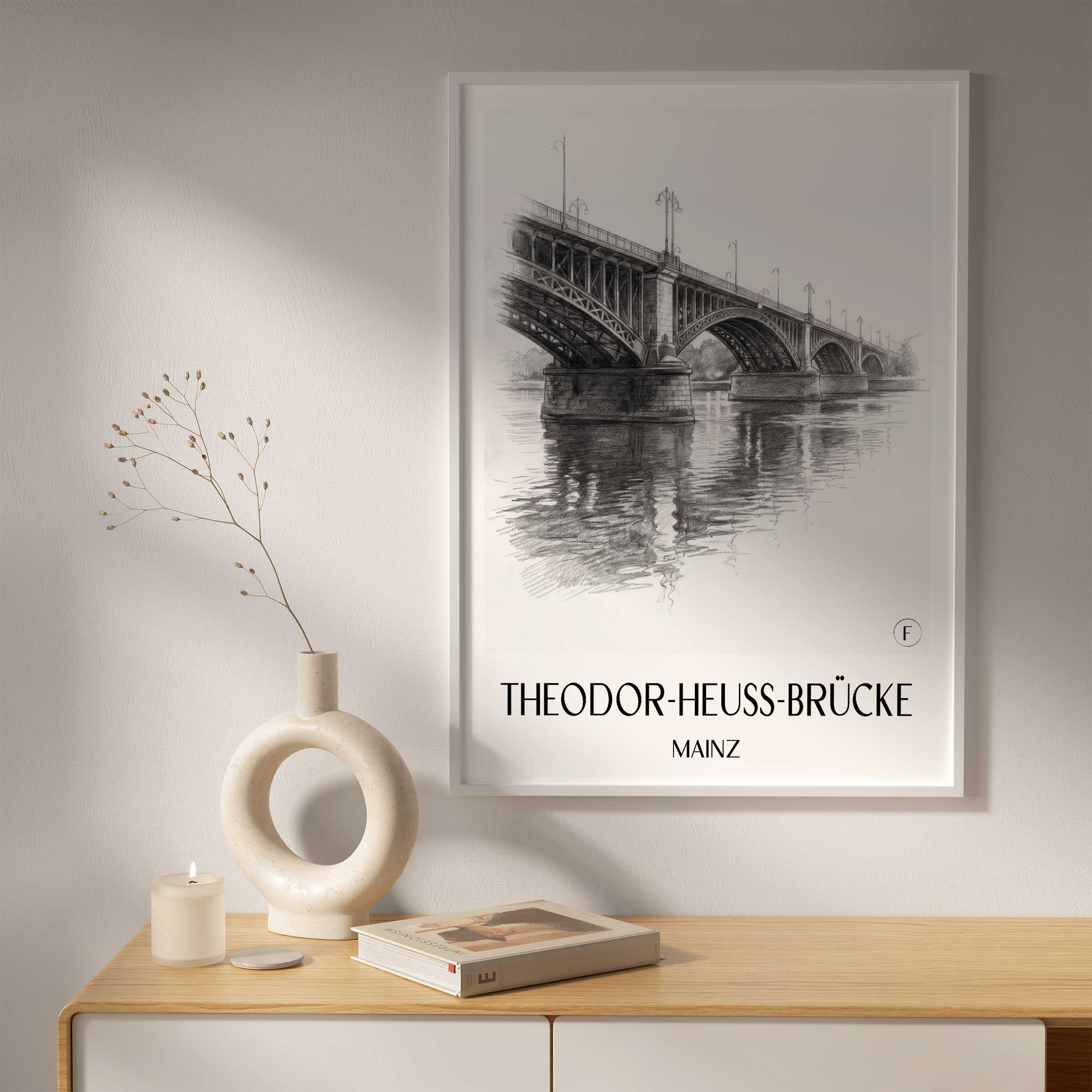 theodor-heuss-brücke-mainz-deutschland-poster-bleistift-zeichnung-drawing