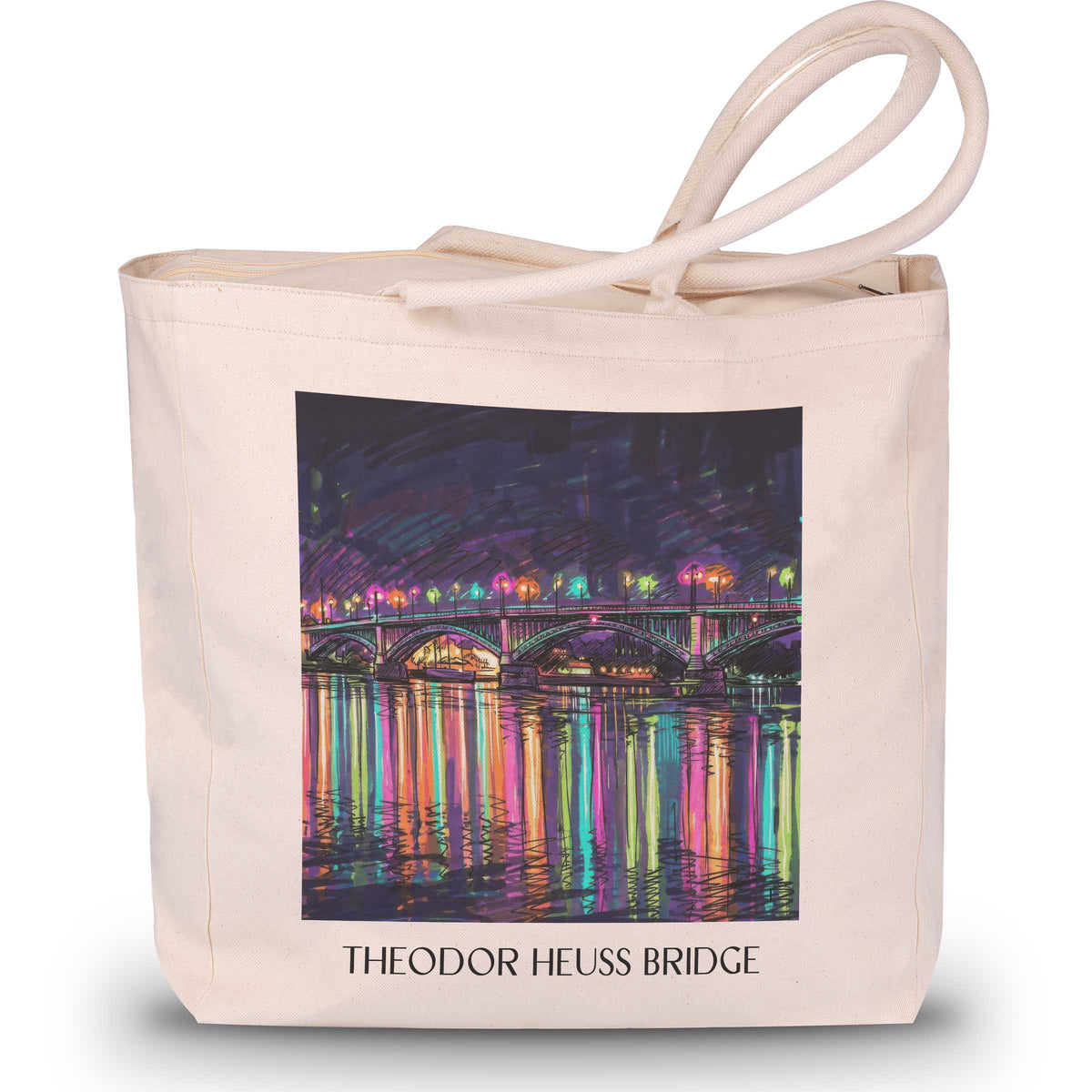 Theodor-Heuss-Brücke Shopping Tasche - Mainz - Deutschland Tote Bag - Einkaufstasche im Tag Graffiti Stil - favplace