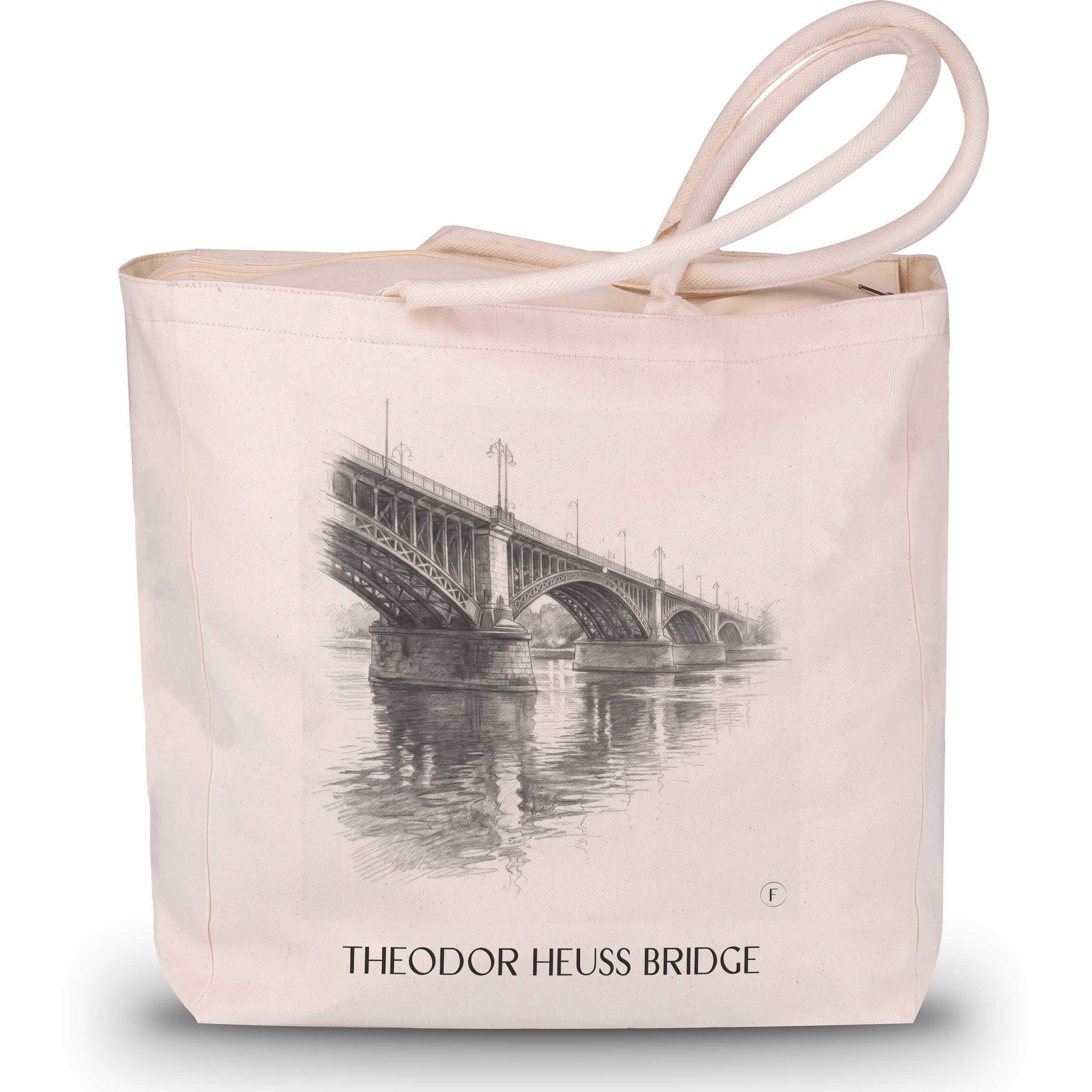 Theodor-Heuss-Brücke Shopping Tasche - Mainz - Deutschland Tote Bag - Einkaufstasche im Zeichnung Stil