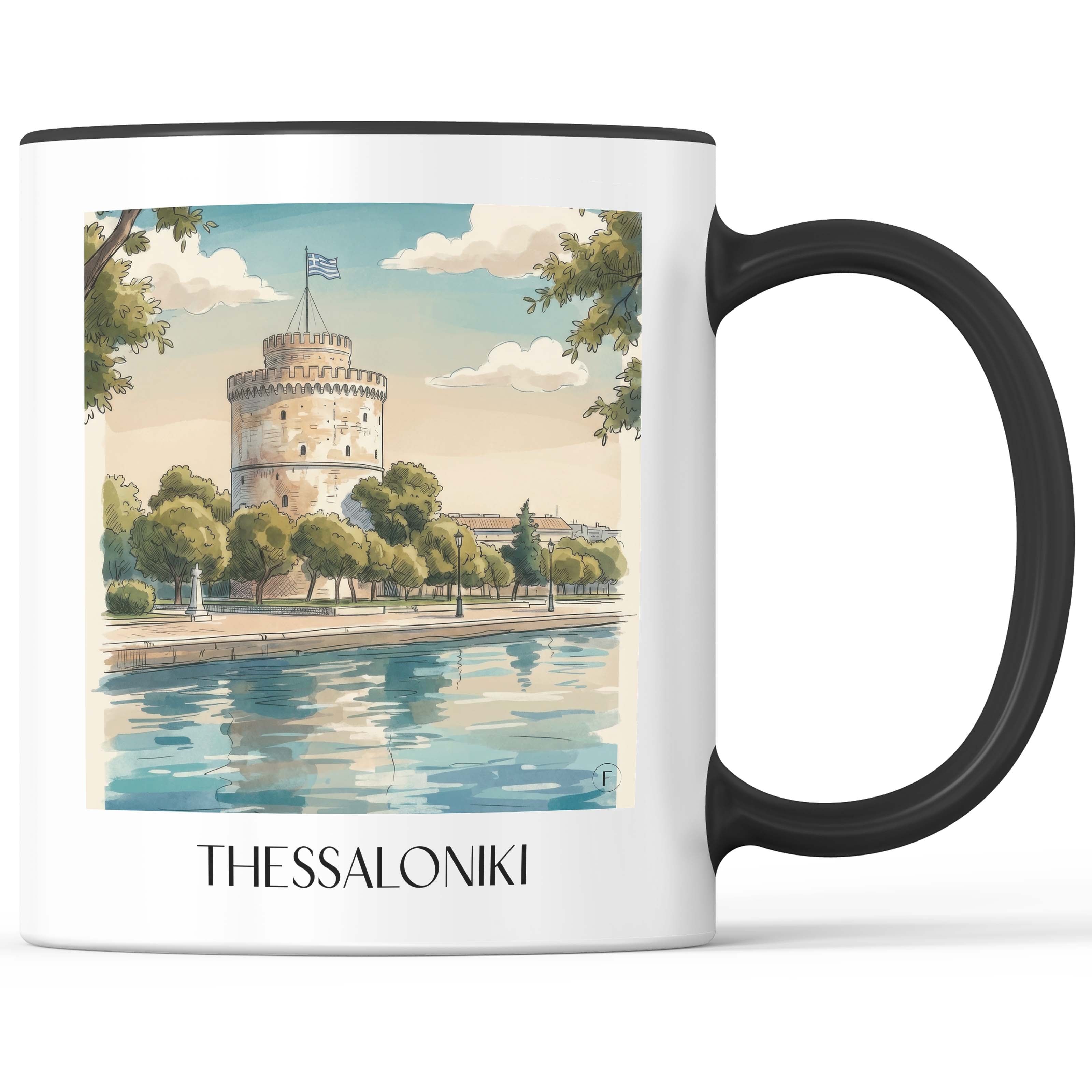 Thessaloniki - Griechenland Becher - Kaffeetasse im Aquarell Stil - favplace