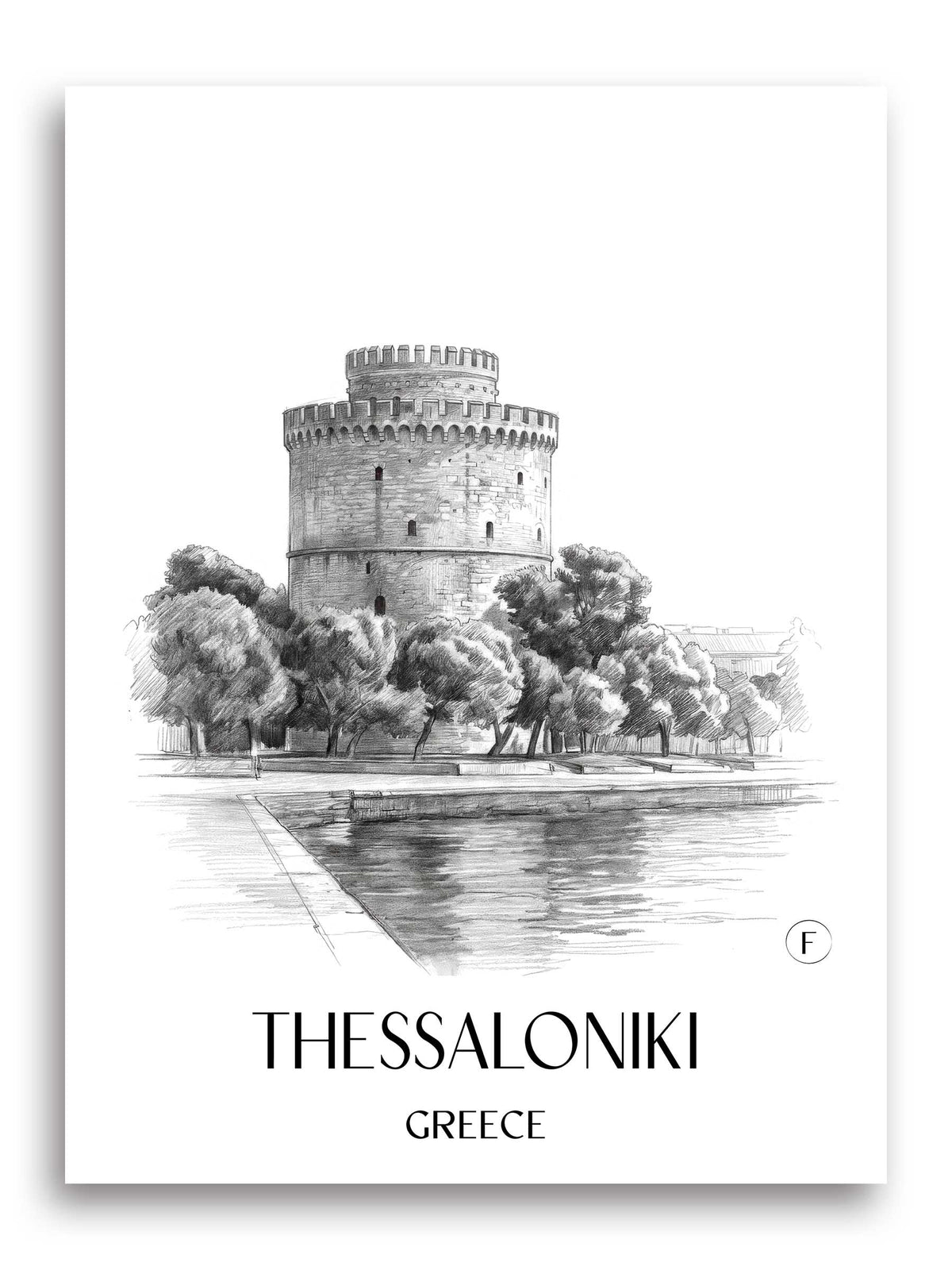 Thessaloniki Poster - - Griechenland Kunstdruck - Zeichnung von A4 bis A1 - favplace