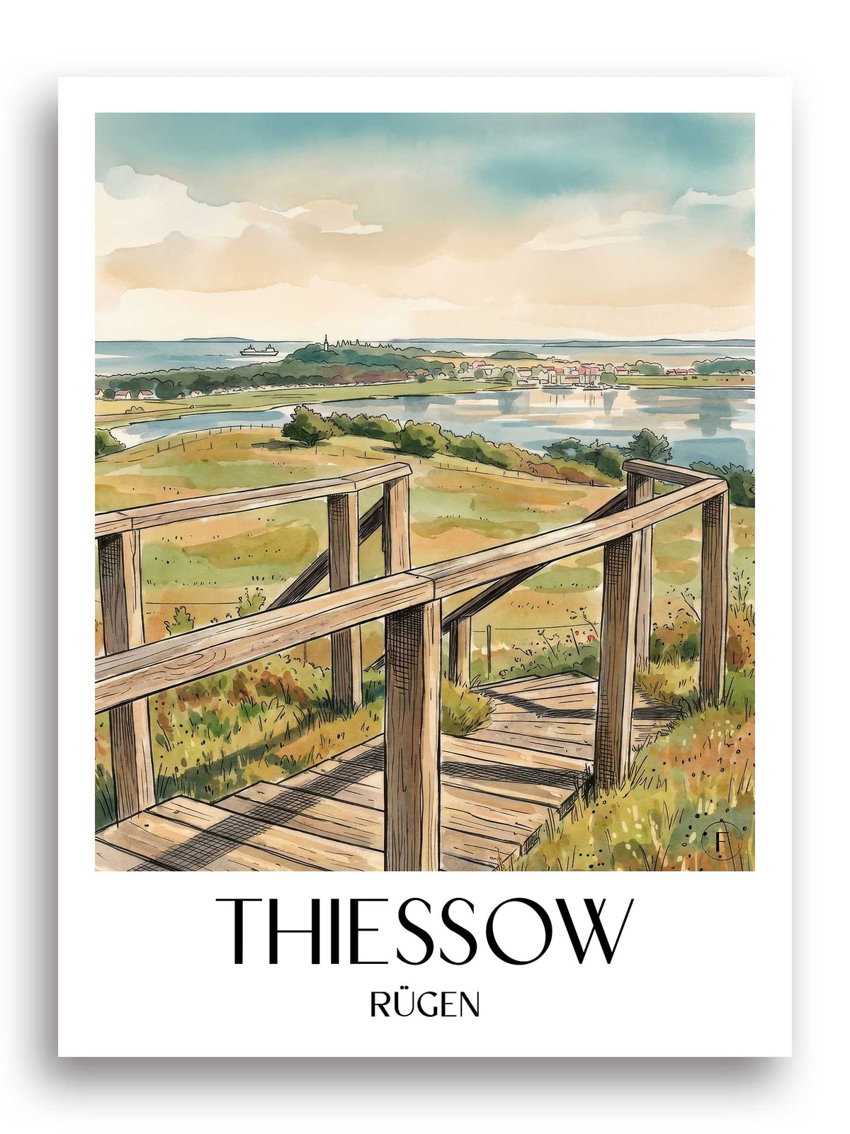 thiessow-rügen-deutschland-poster-aquarell