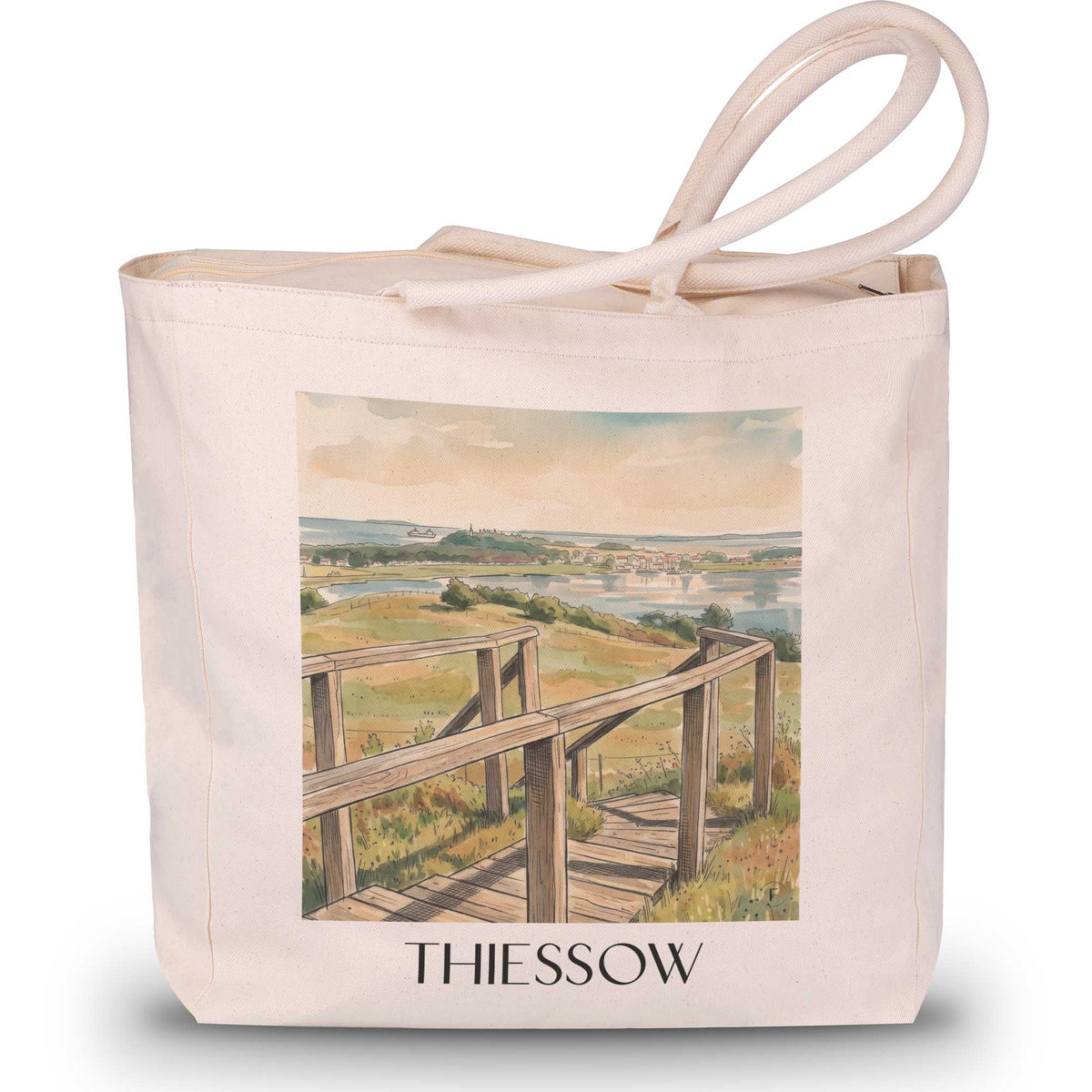 thiessow-rügen-deutschland-einkaufstasche-aquarell