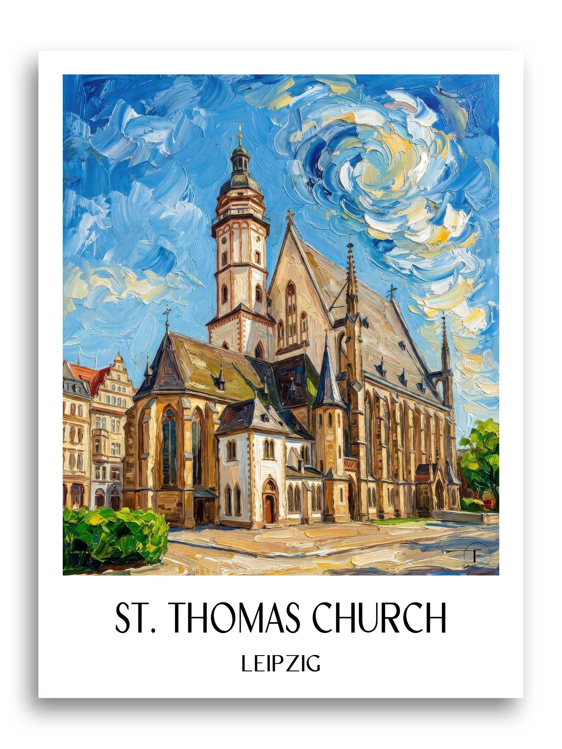 Thomaskirche Poster - Leipzig - Deutschland Kunstdruck - Ölgemälde von A4 bis A1 - favplace