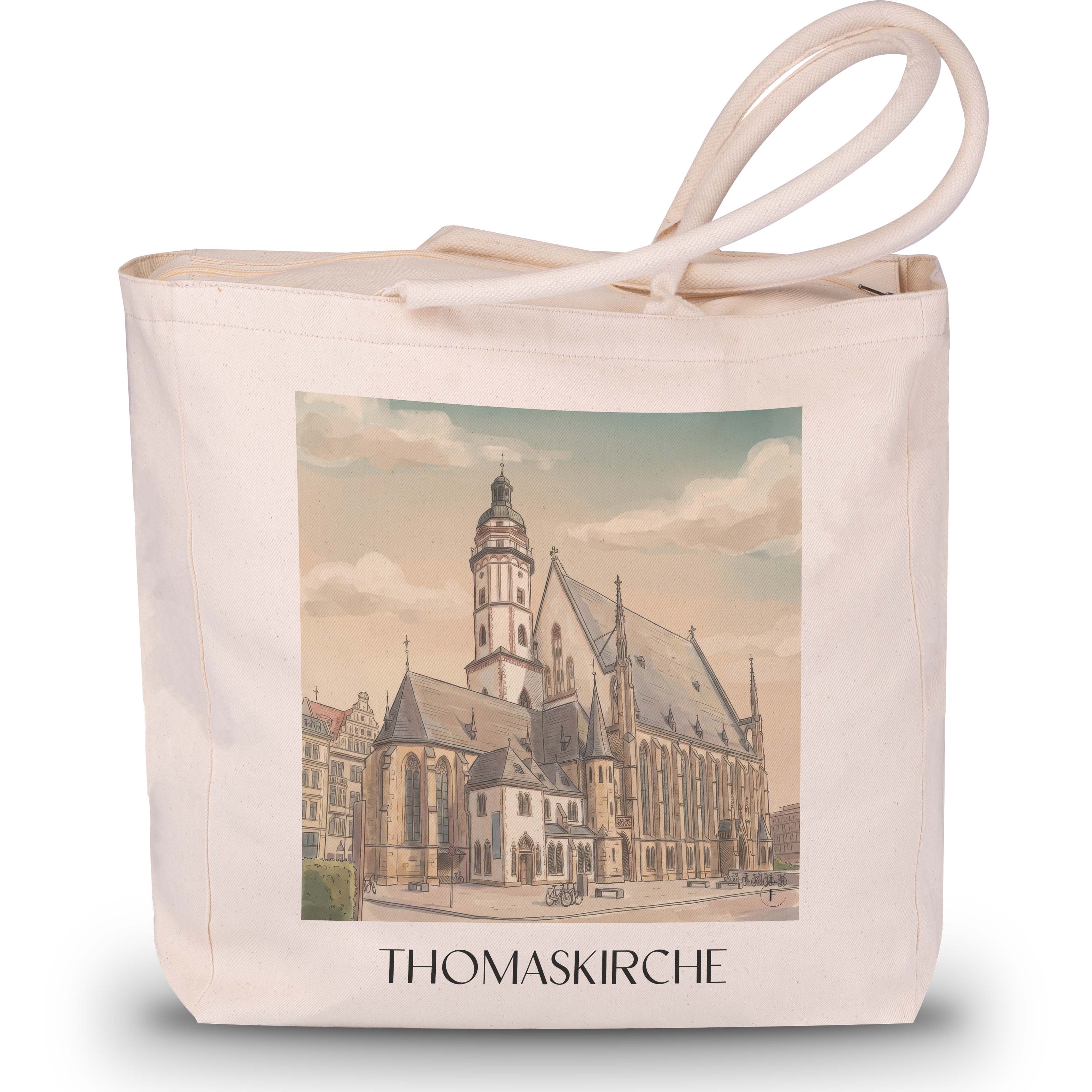 thomaskirche-leipzig-deutschland-einkaufstasche-aquarell