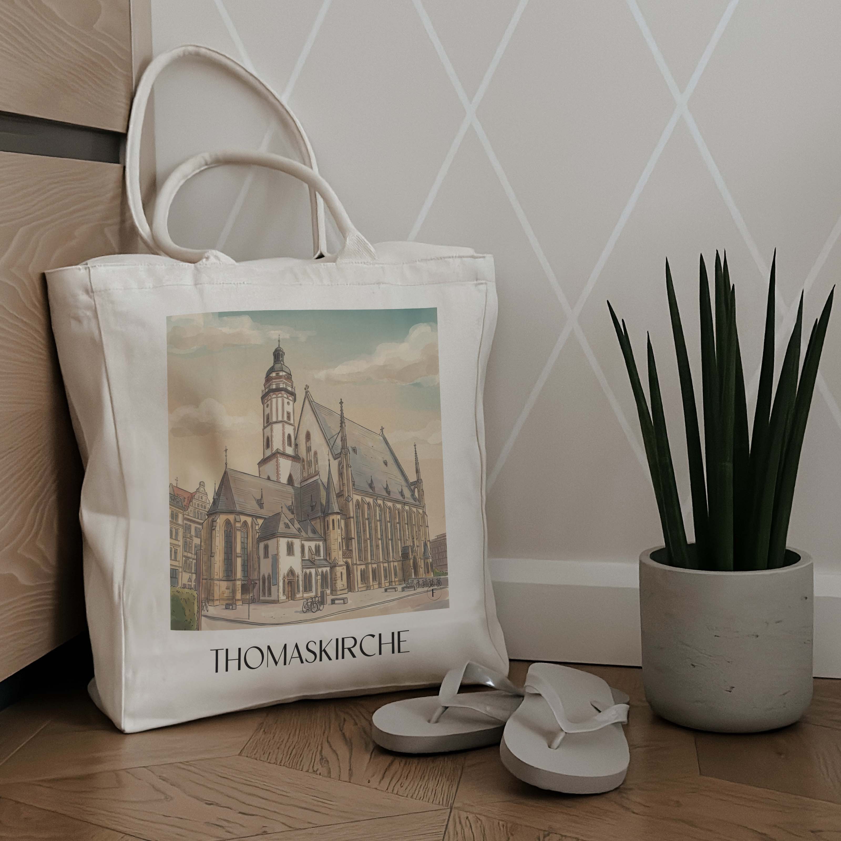 thomaskirche-leipzig-deutschland-einkaufstasche-aquarell