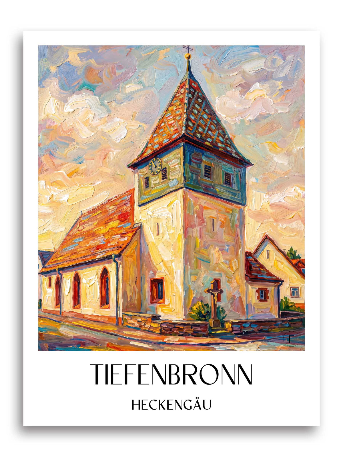 tiefenbronn-heckengäu-deutschland-poster-oil-painting-oelgemaelde