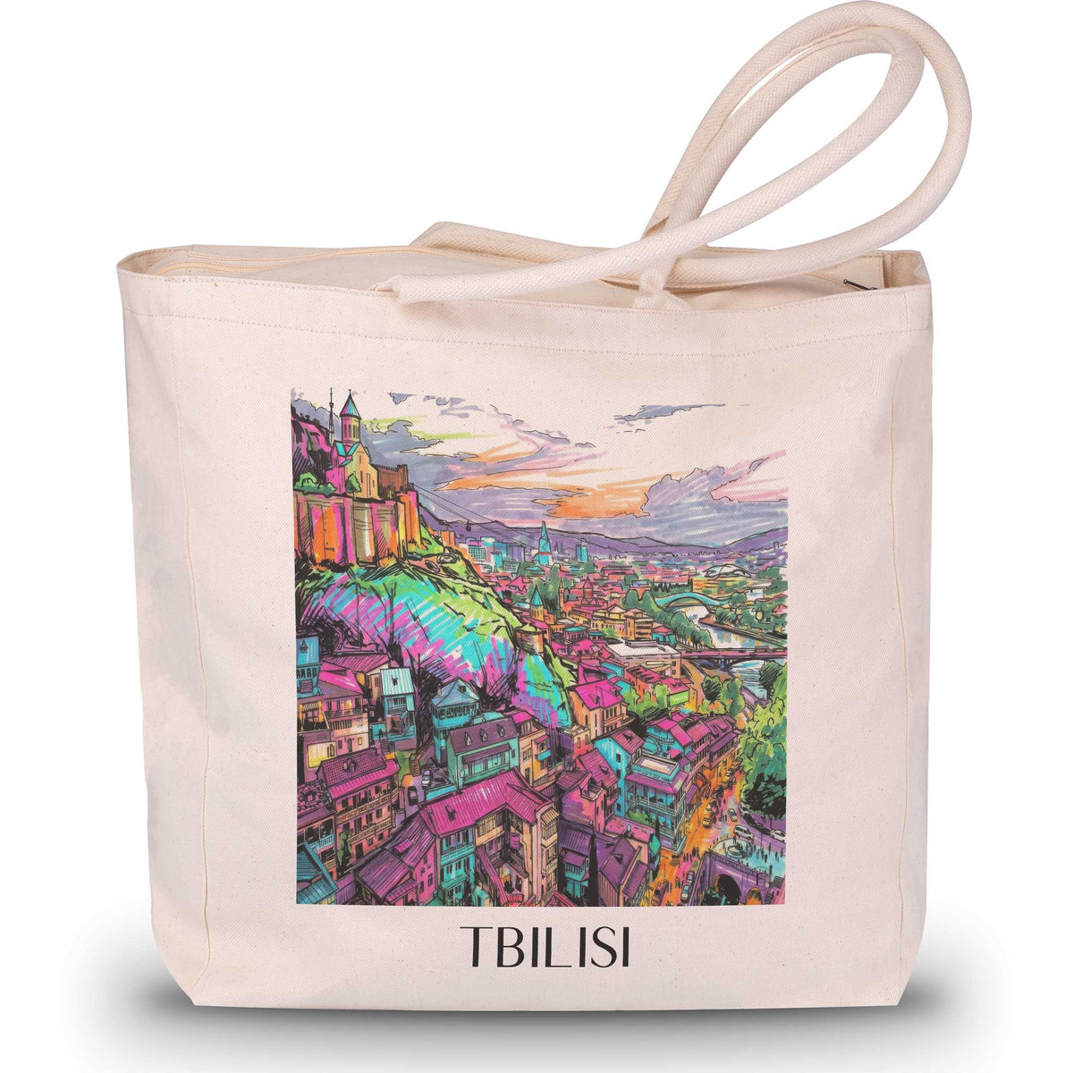 Tiflis - Georgien Tote Bag - Einkaufstasche im Tag Graffiti Stil - favplace