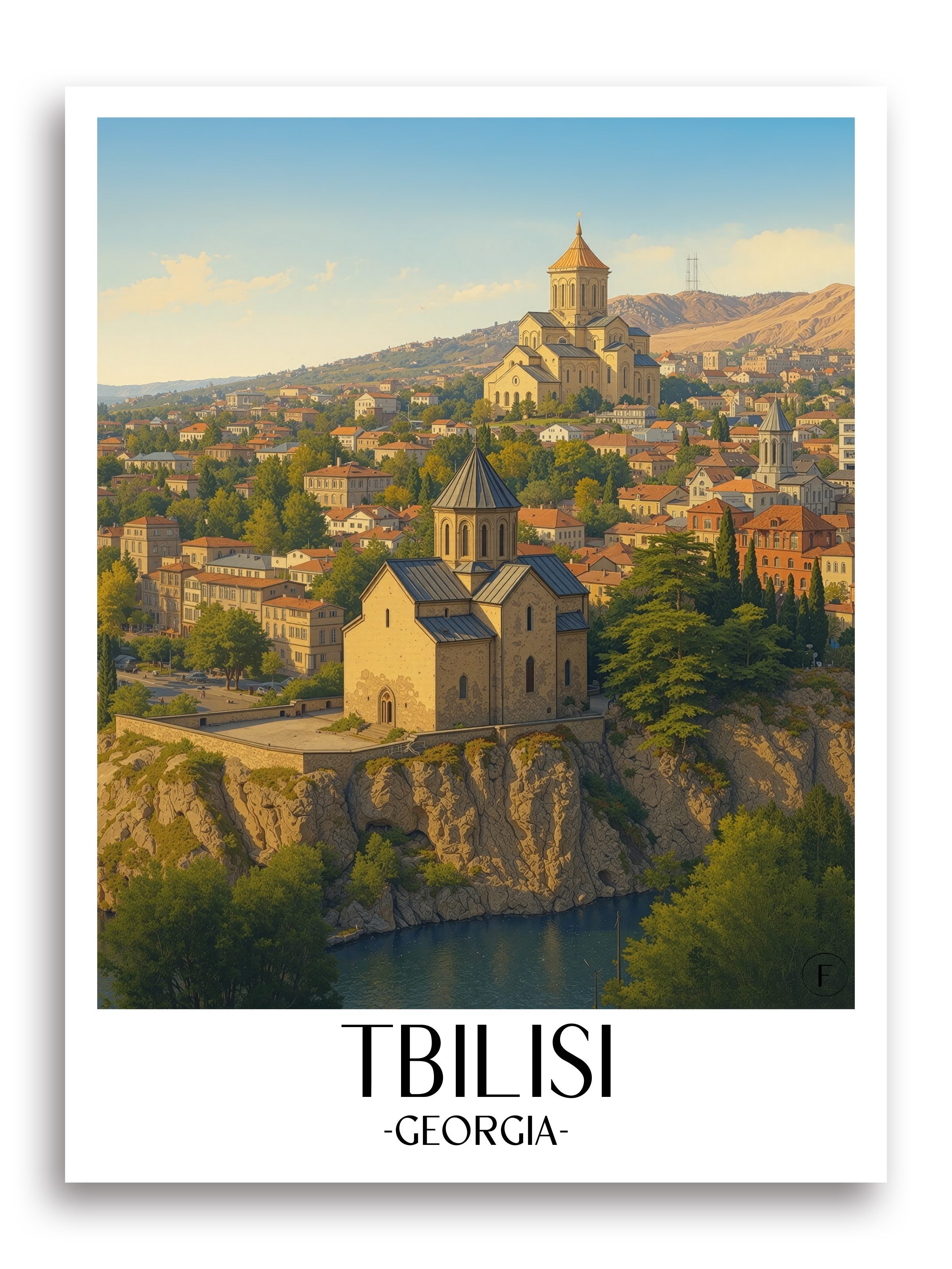 Tiflis Poster -  Georgien Kunstdruck - Aquarell von A4 bis A1 - favplace