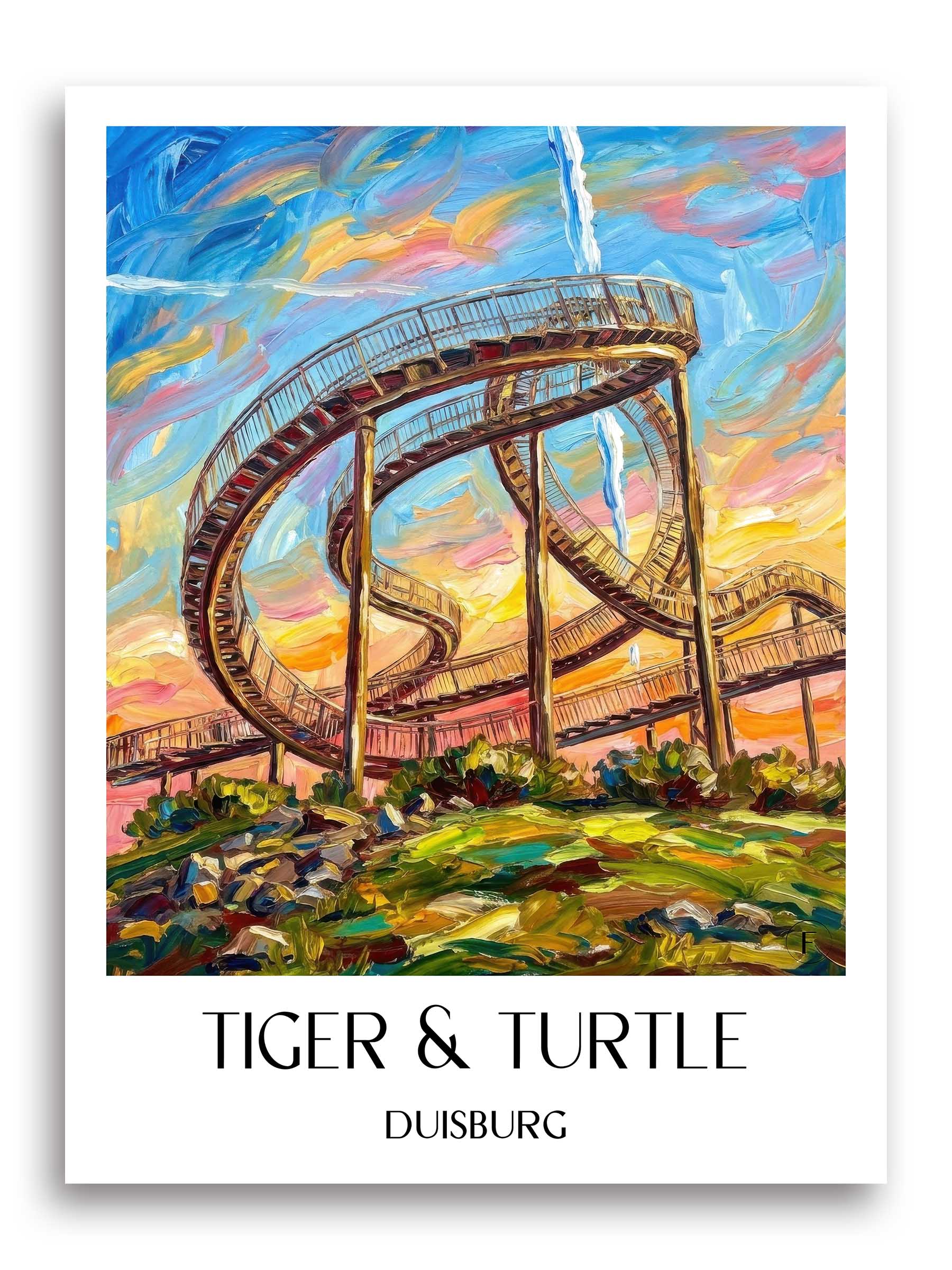 Tiger & Turtle Poster - Duisburg - Deutschland Kunstdruck - Ölgemälde von A4 bis A1 - favplace