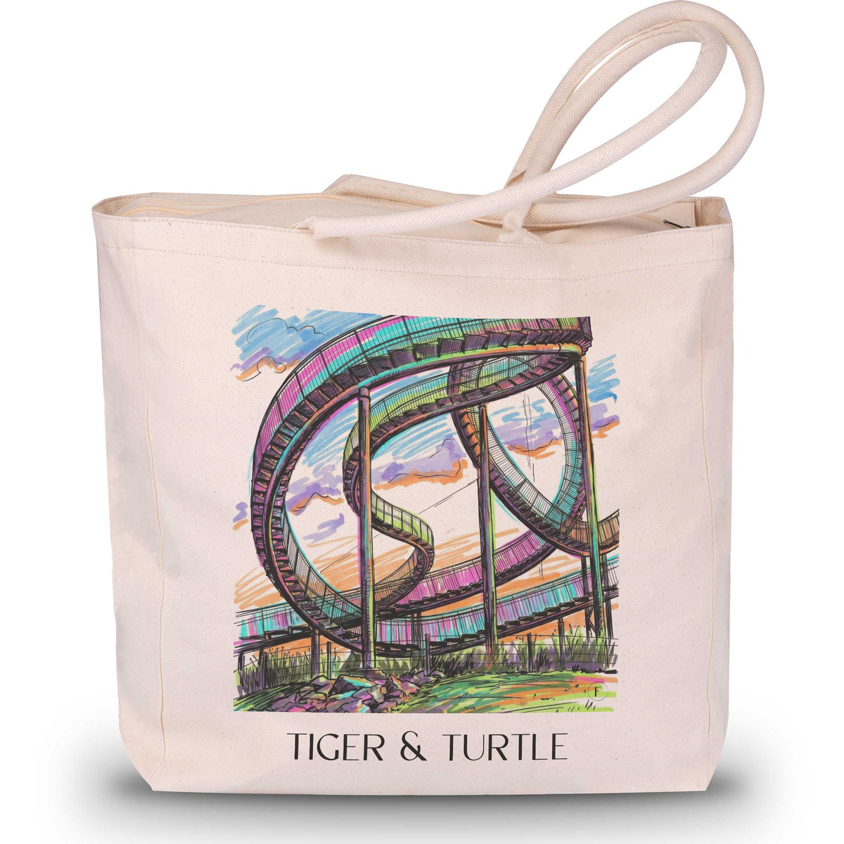 Tiger & Turtle Shopping Tasche - Duisburg - Deutschland Tote Bag - Einkaufstasche im Tag Graffiti Stil - favplace