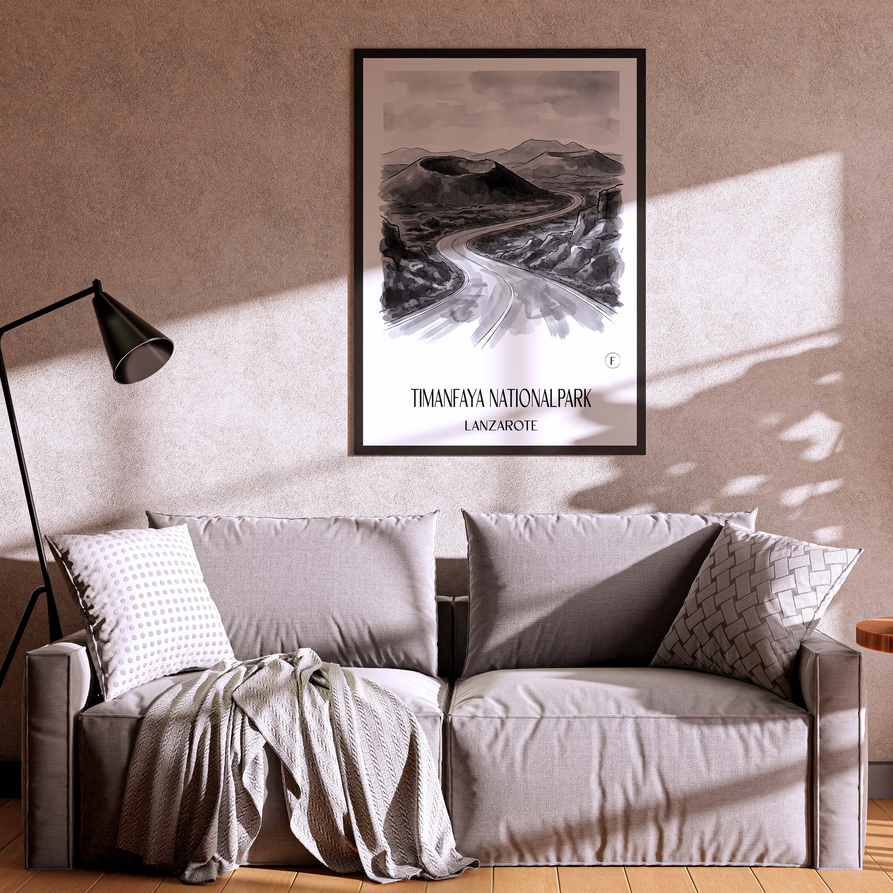 timanfaya-nationalpark-lanzarote-spanien-poster-aquarell-schwarz-weiss