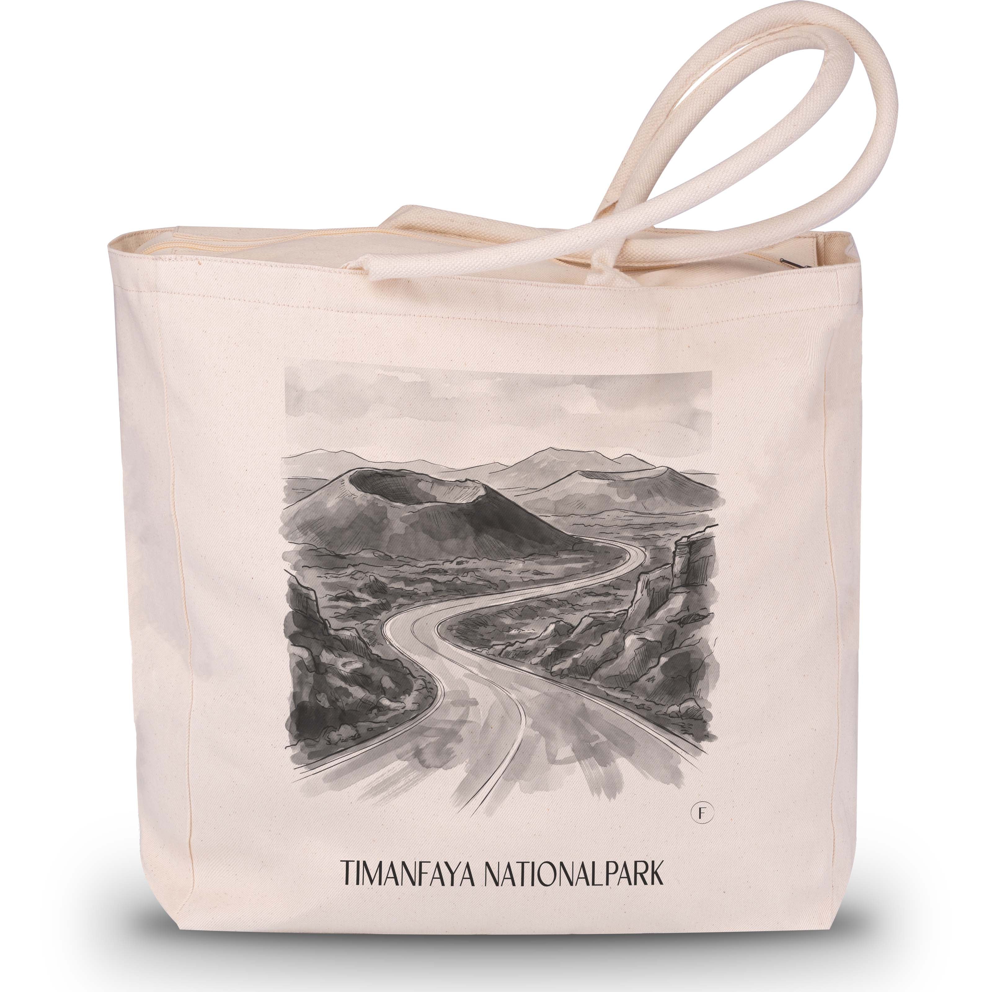 timanfaya-nationalpark-lanzarote-spanien-einkaufstasche-aquarell-schwarz-weiss
