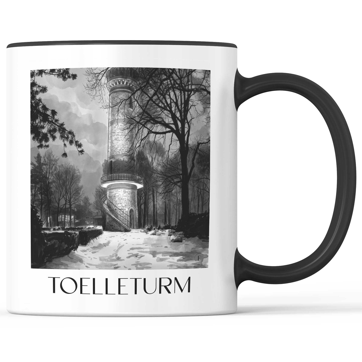 Toelleturm Kaffeebecher - Wuppertal - Deutschland Becher - Kaffeetasse im Aquarell Schwarz-Weiß Stil - favplace