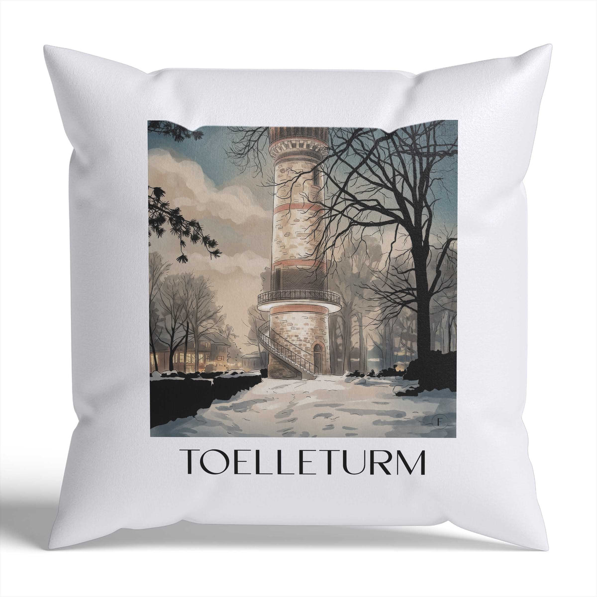 Toelleturm Kissenhülle - Zierkissen Bezug - Wuppertal - Deutschland Kissen bzw. Kissenbezug im Aquarell Stil - favplace