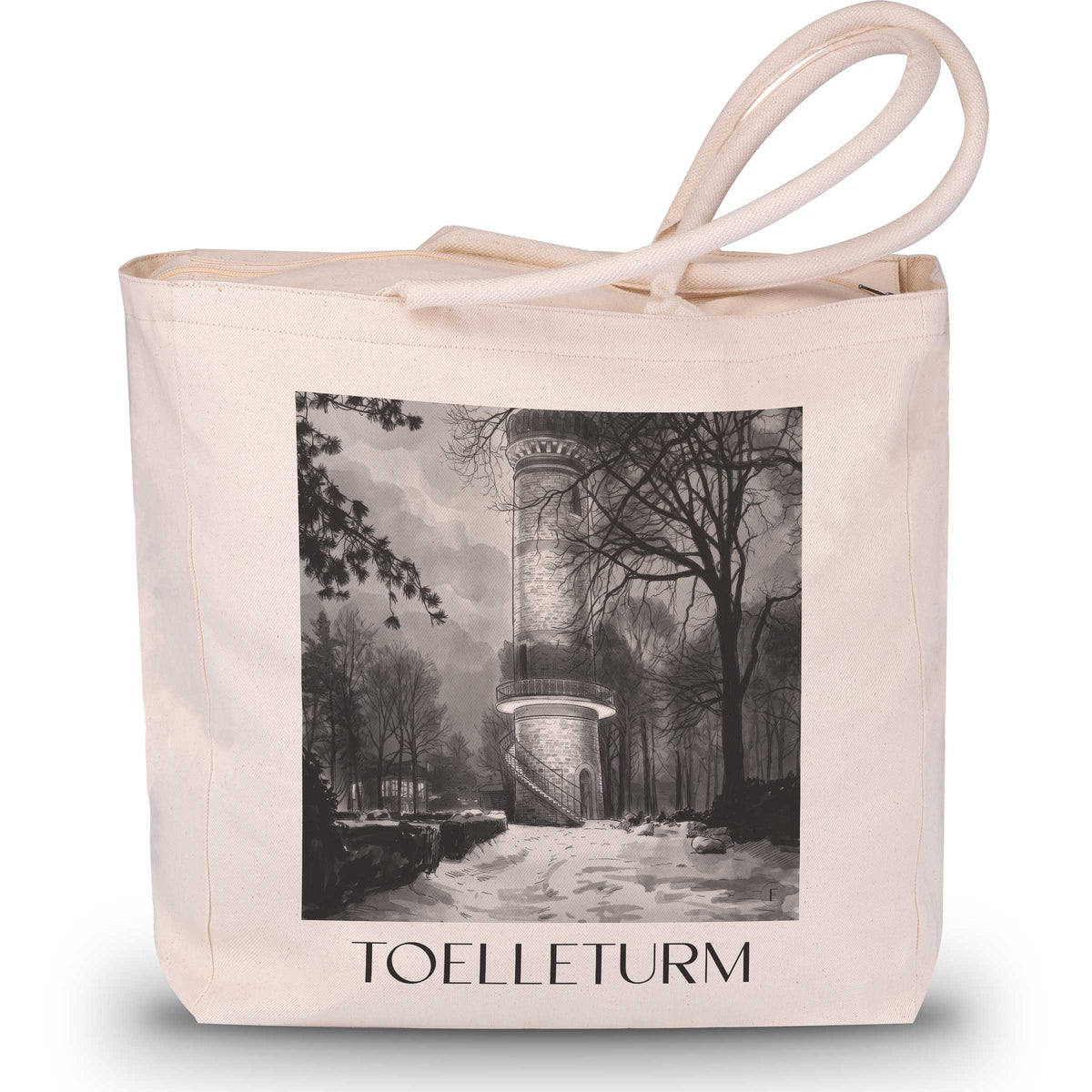 Toelleturm Shopping Tasche - Wuppertal - Deutschland Tote Bag - Einkaufstasche im Aquarell Schwarz-Weiß Stil - favplace