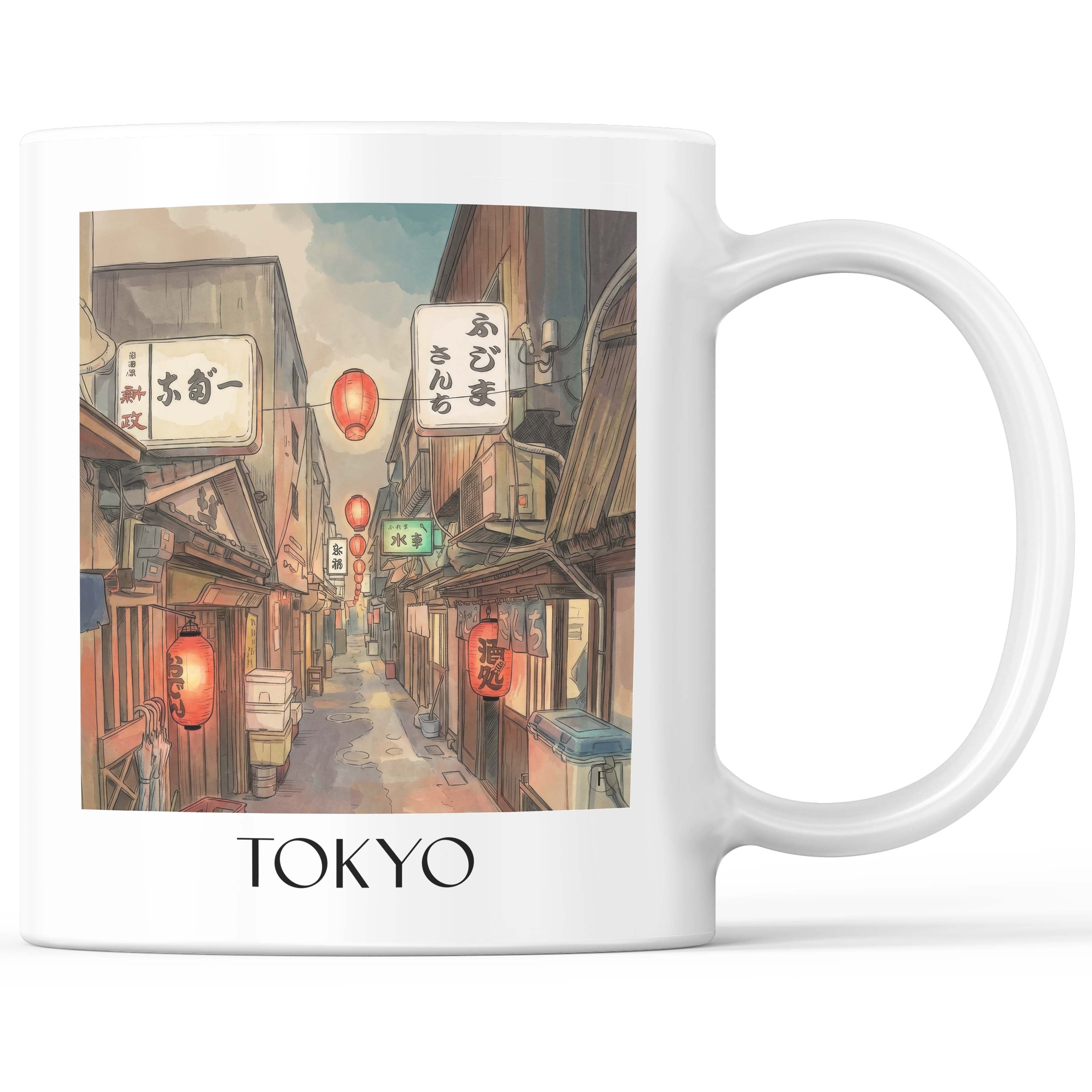 Tokyo - Japan Becher - Kaffeetasse im Aquarell Stil - favplace
