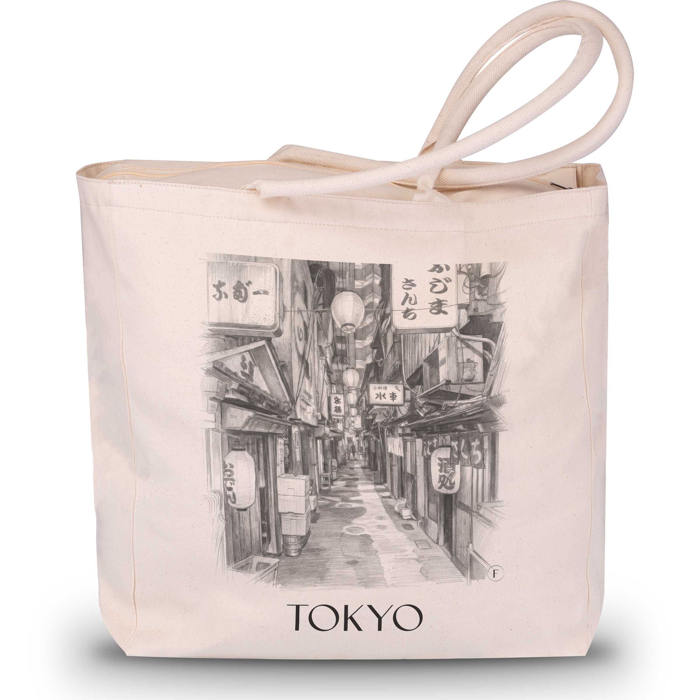 tokyo-japan-einkaufstasche-bleistift-zeichnung-drawing