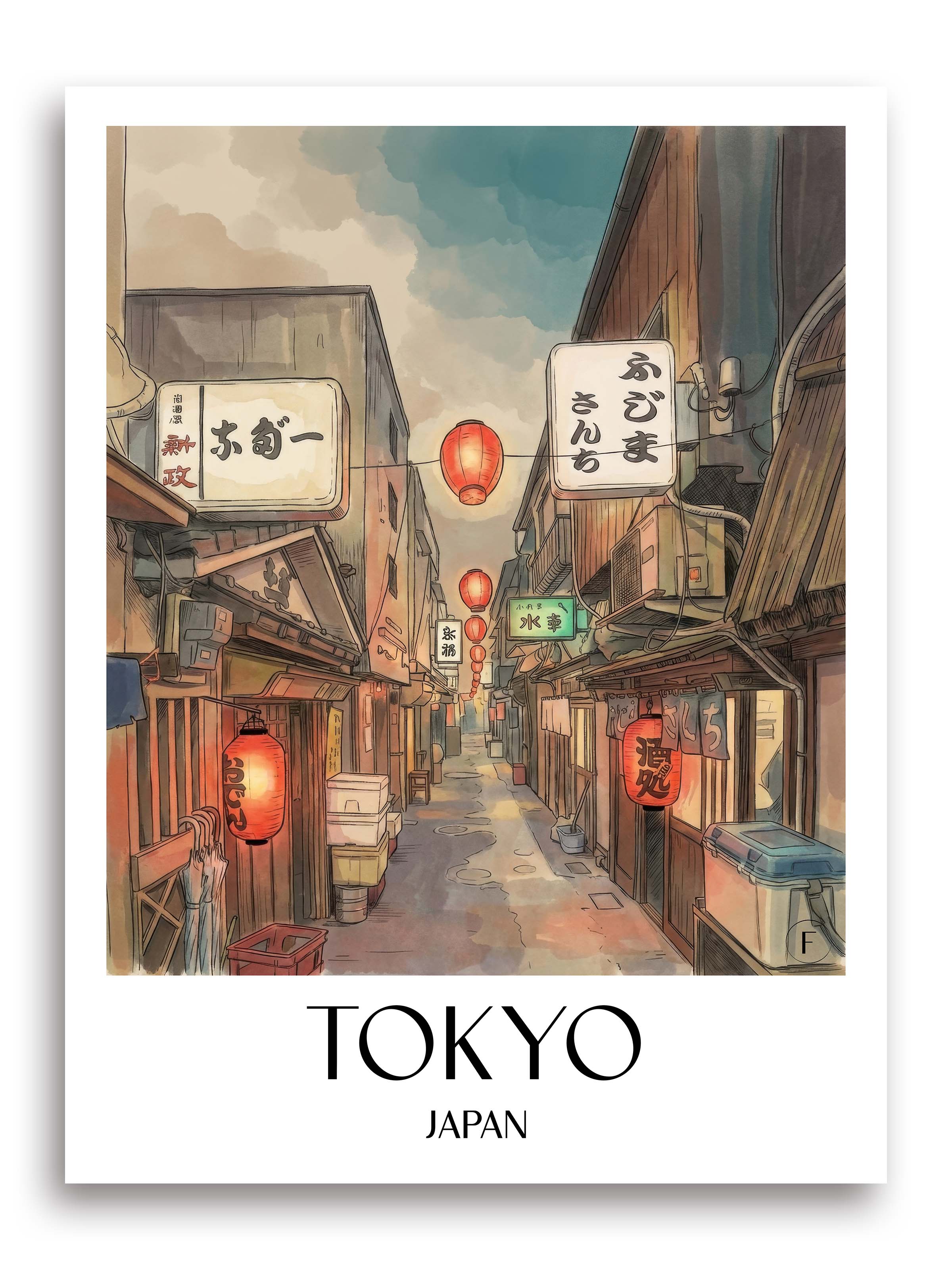 Tokyo Poster - Japan Kunstdruck - Aquarell von A4 bis A1 - favplace