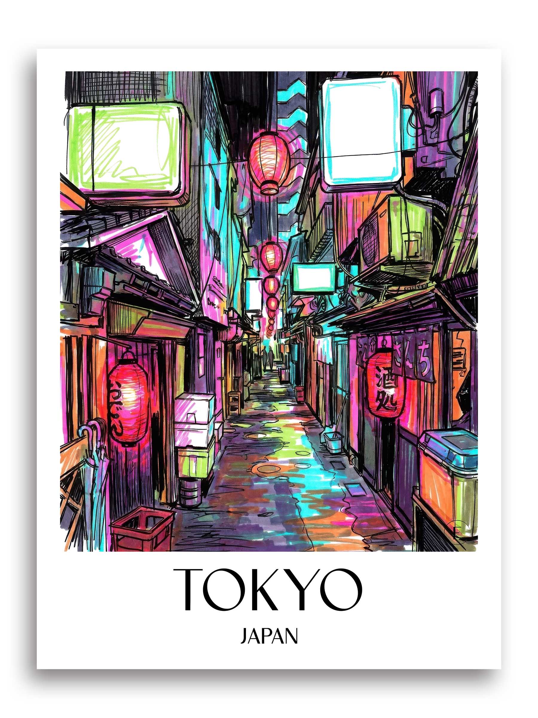 Tokyo Poster - - Japan Kunstdruck - Tag Graffiti von A4 bis A1 - favplace