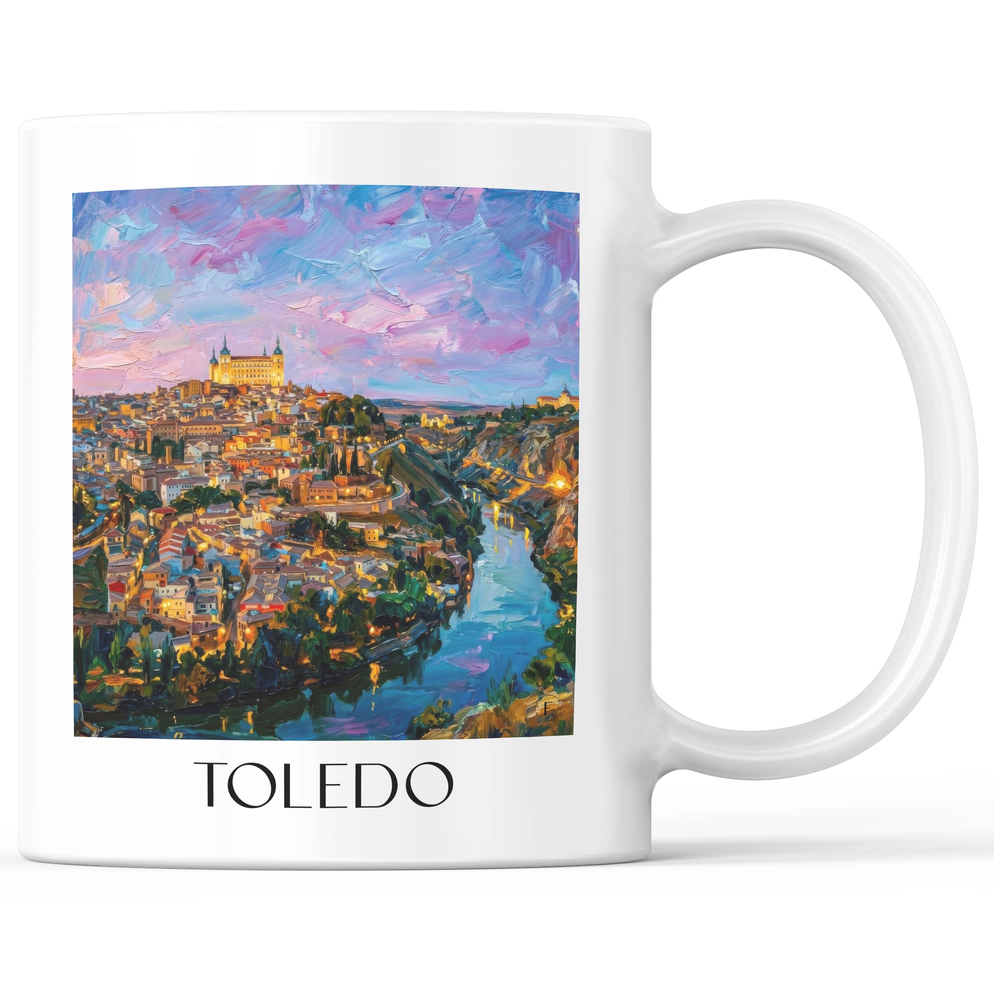 Toledo Kaffeebecher - Spanien - Spanien Becher - Kaffeetasse im Ölgemälde Stil - favplace