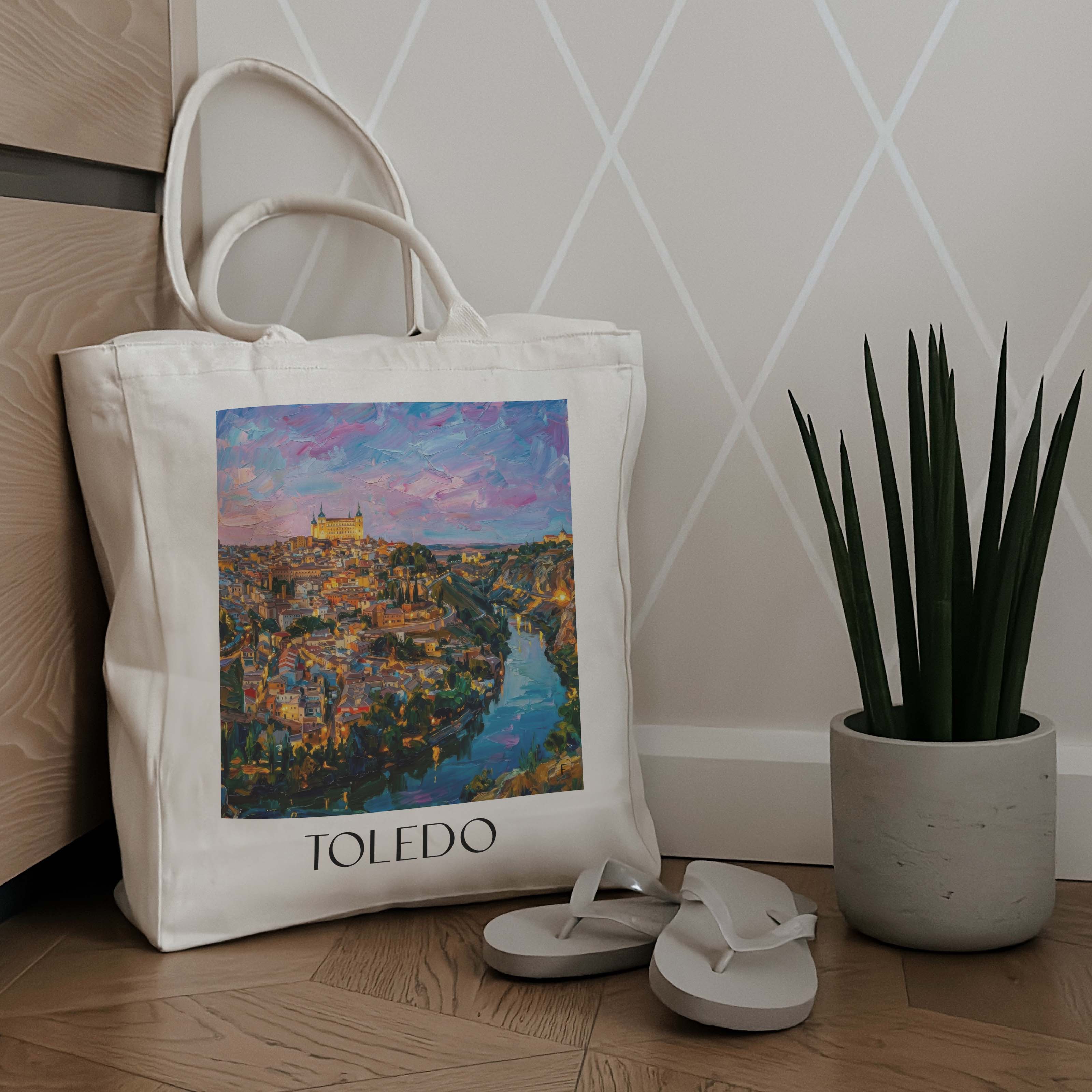toledo-spanien-spanien-einkaufstasche-oil-painting-oelgemaelde