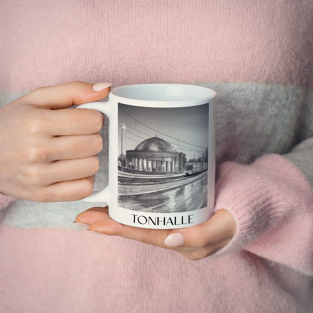 tonhalle-düsseldorf-deutschland-kaffeebecher-aquarell-schwarz-weiss