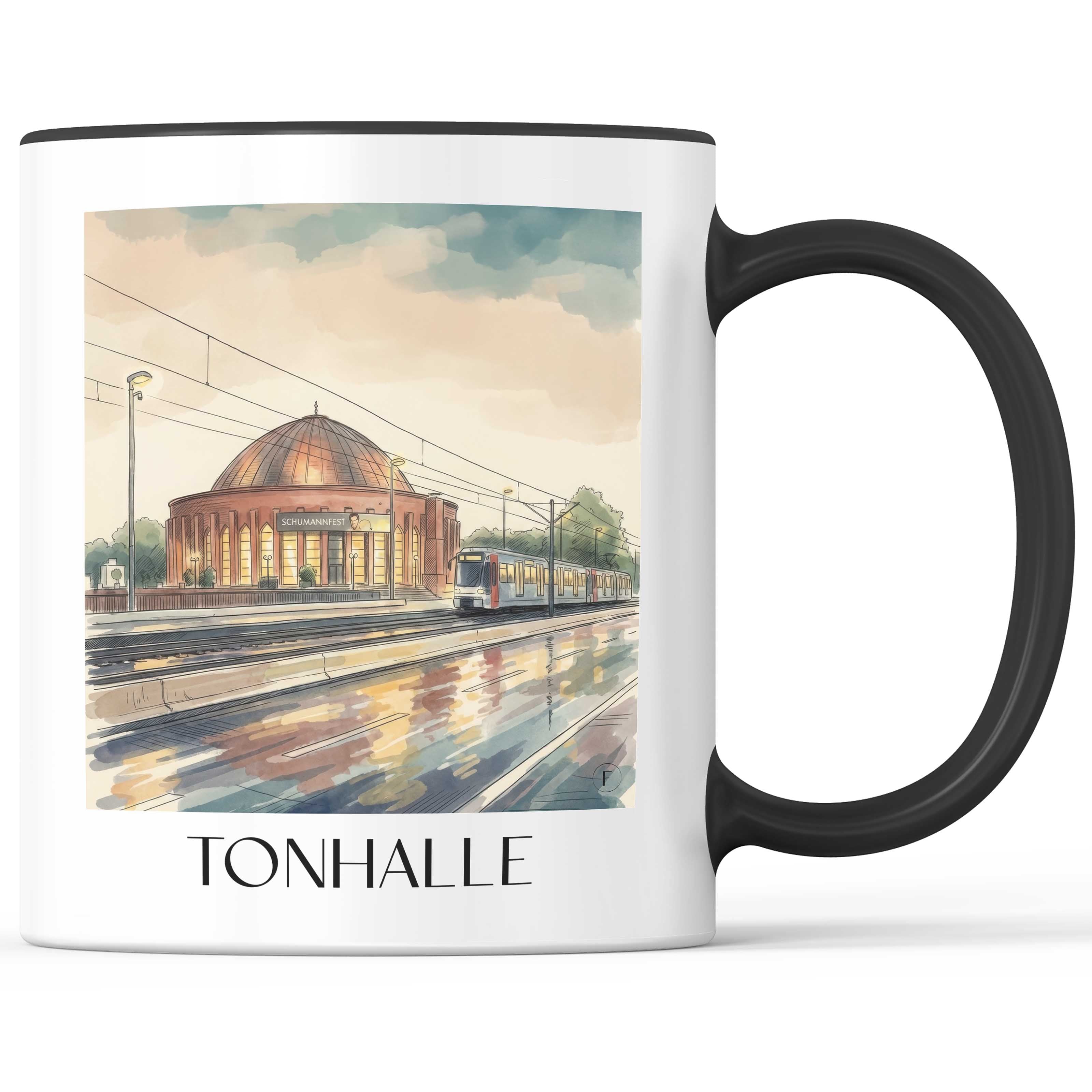 Tonhalle Kaffeebecher - Düsseldorf - Deutschland Becher - Kaffeetasse im Aquarell Stil - favplace