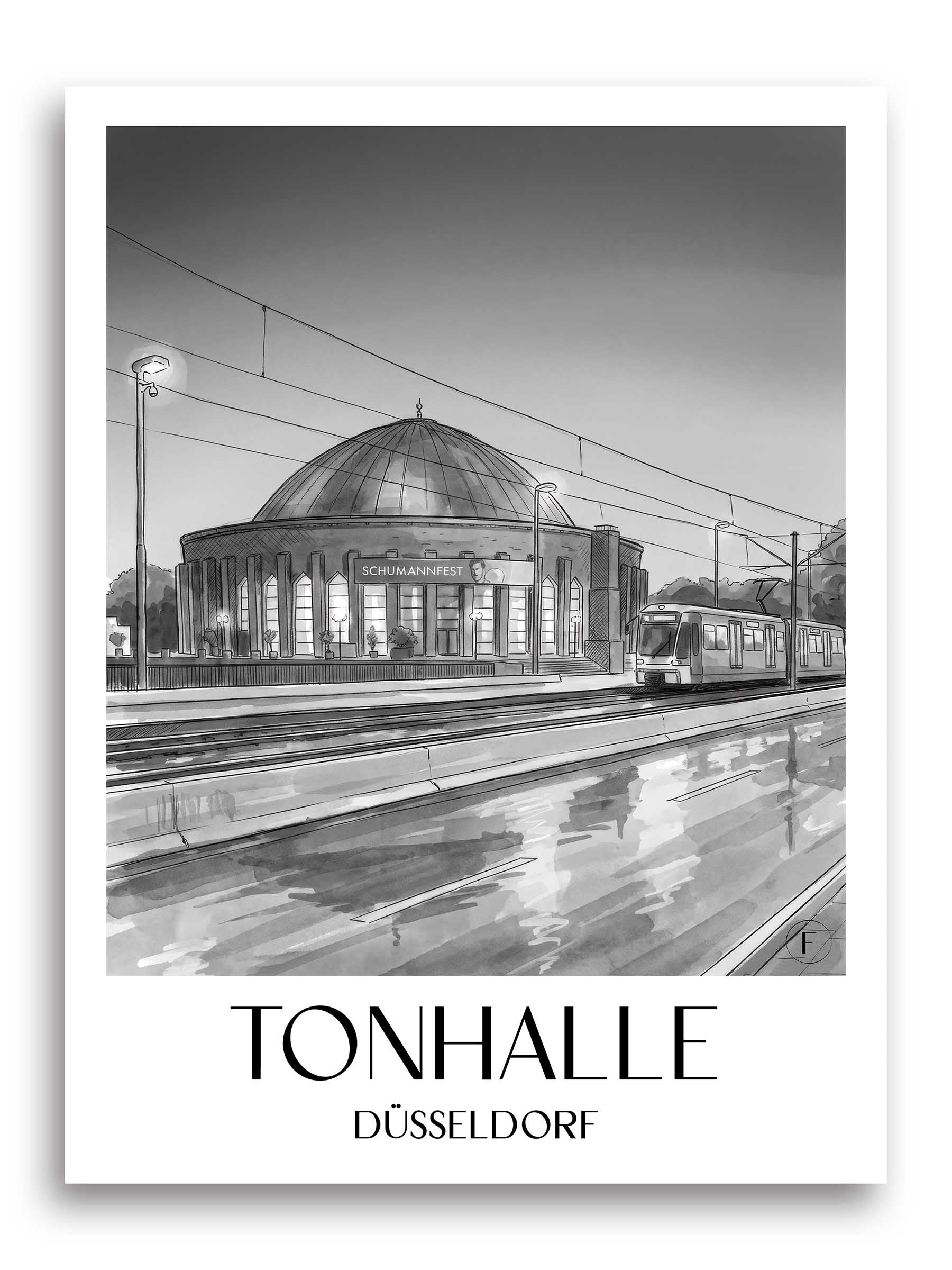 tonhalle-düsseldorf-deutschland-poster-aquarell-schwarz-weiss