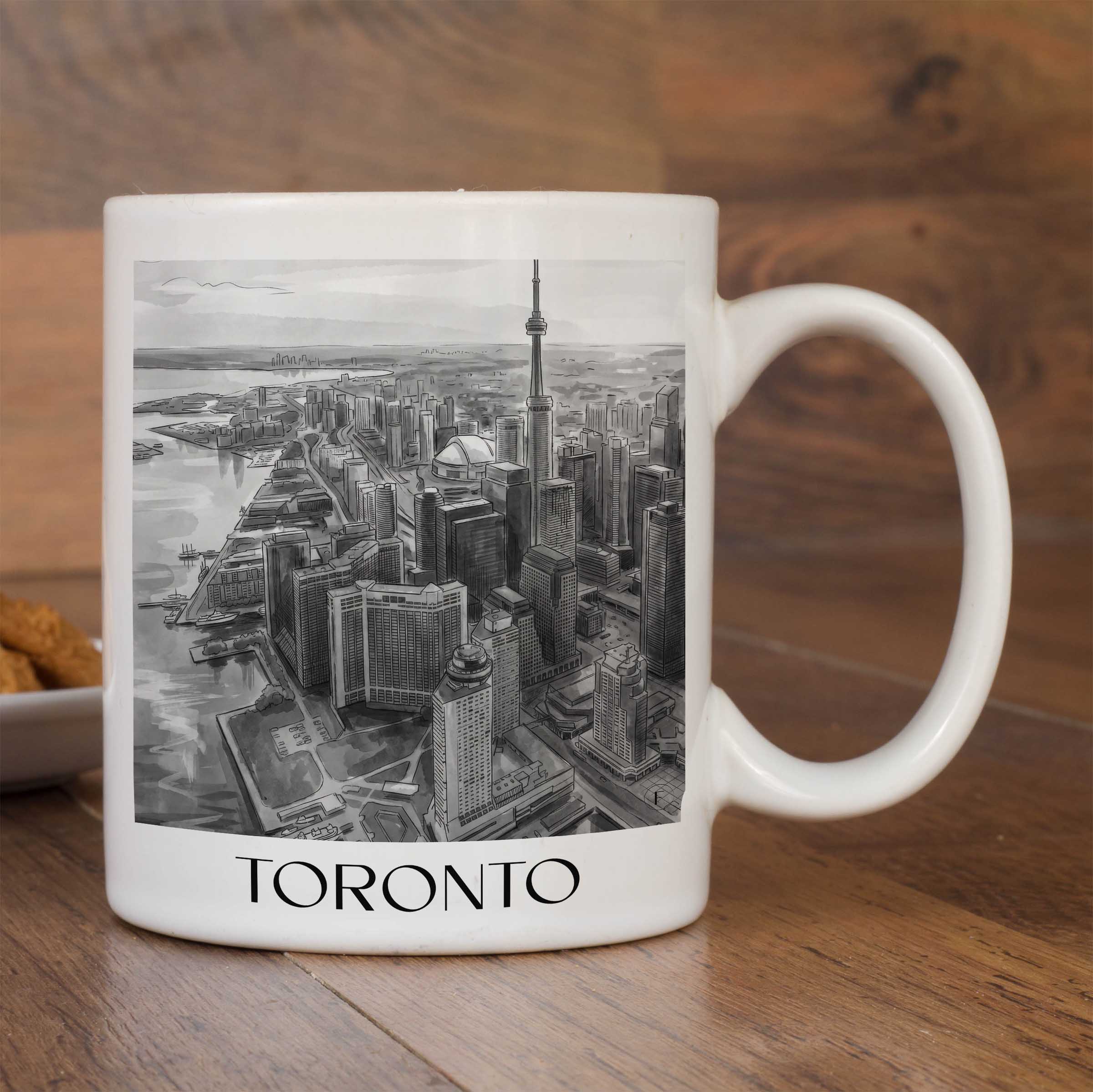 toronto-kanada-kaffeebecher-aquarell-schwarz-weiss