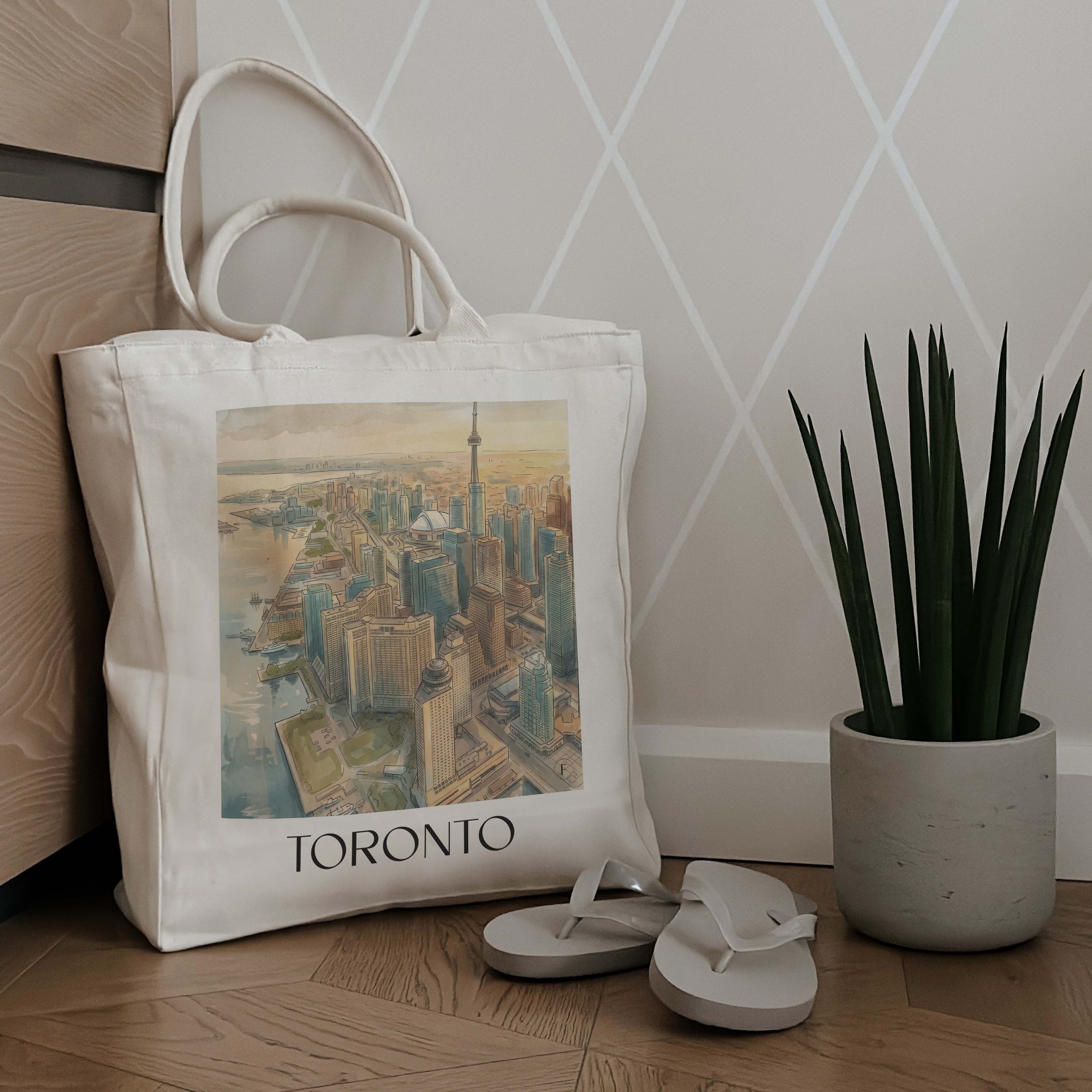 toronto-kanada-einkaufstasche-aquarell