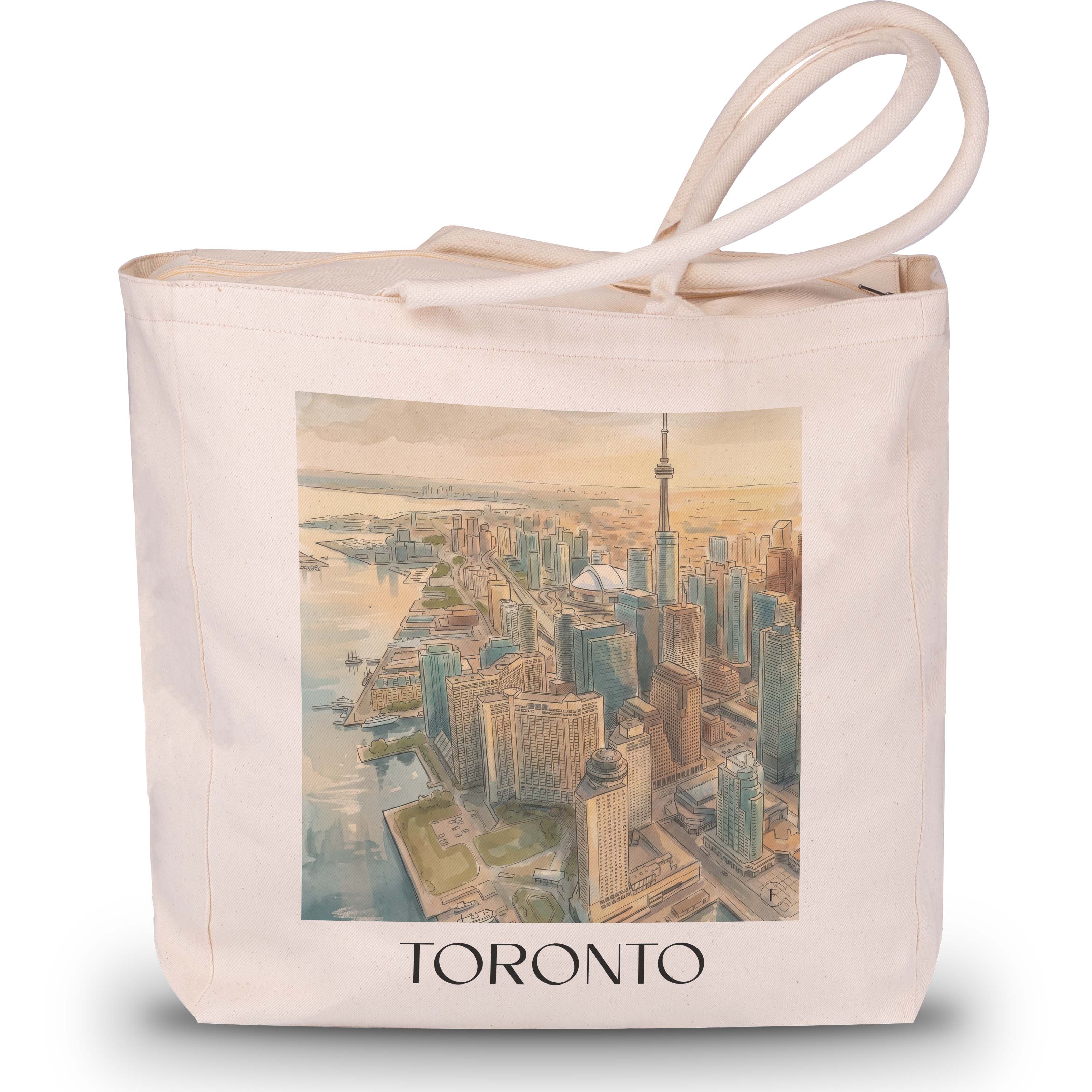 Toronto - Kanada Tote Bag - Einkaufstasche im Aquarell Stil - favplace
