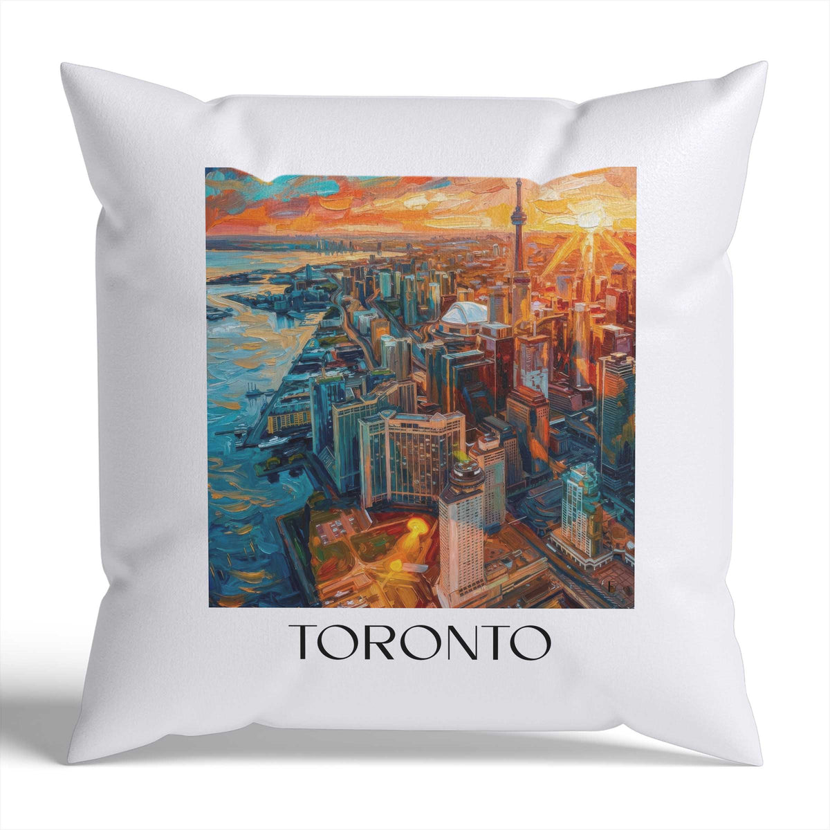 Toronto Kissenhülle - Zierkissen Bezug - Kanada - Kanada Kissen bzw. Kissenbezug im Ölgemälde Stil - favplace