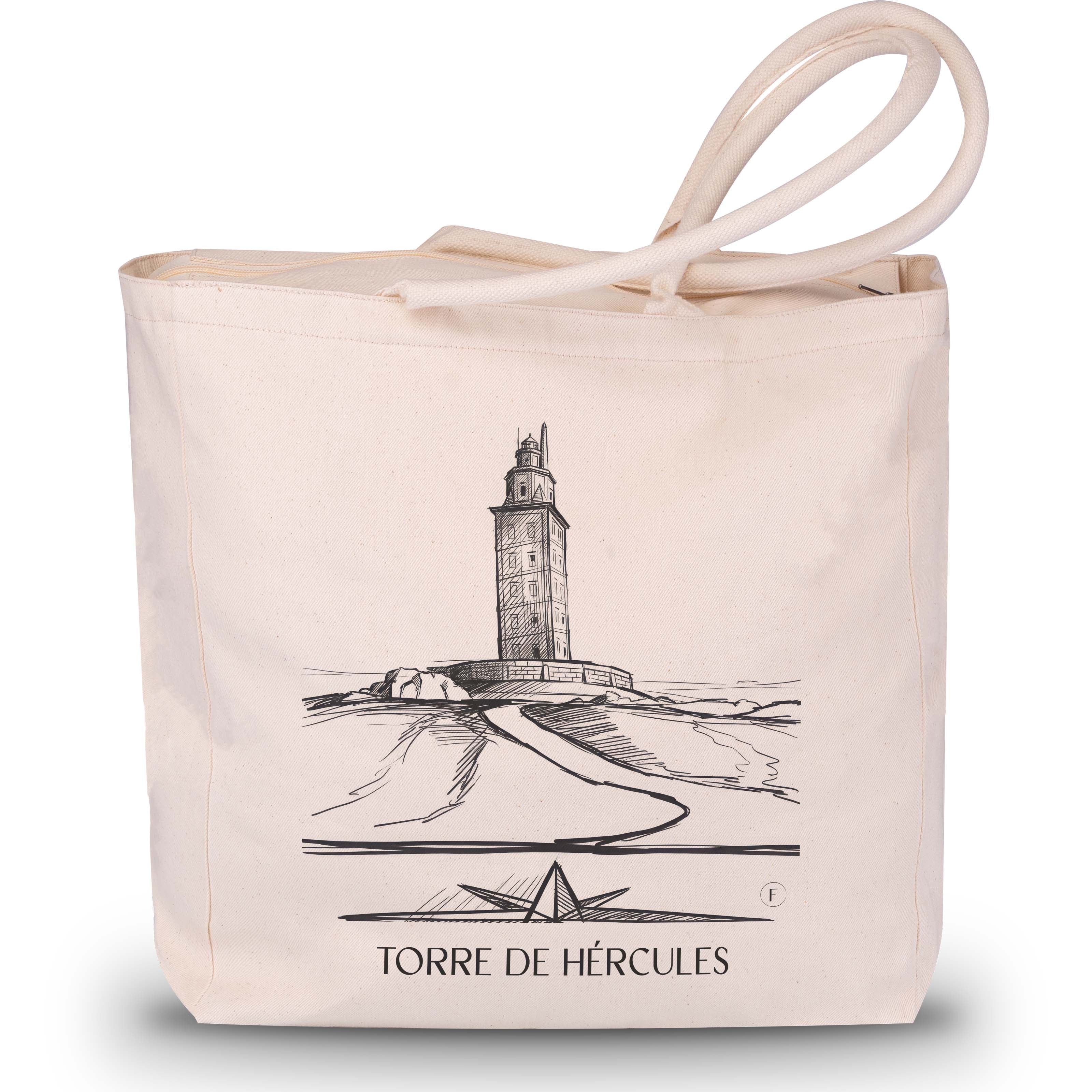 torre-de-hércules-a-coruña-spanien-einkaufstasche-skizze