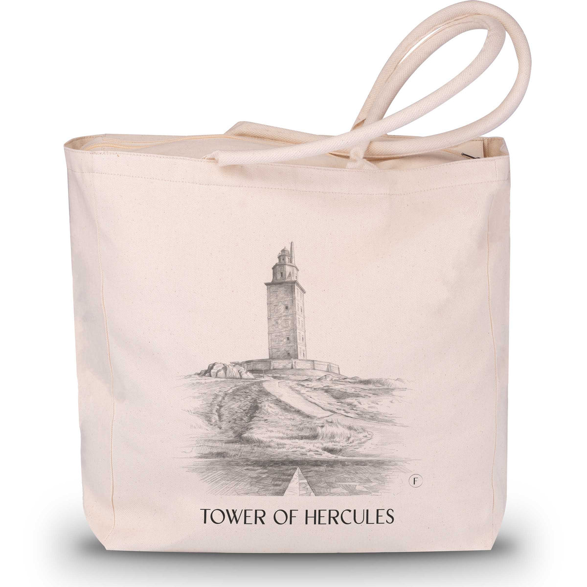 Torre de Hércules Shopping Tasche - A Coruña - Spanien Tote Bag - Einkaufstasche im Zeichnung Stil - favplace