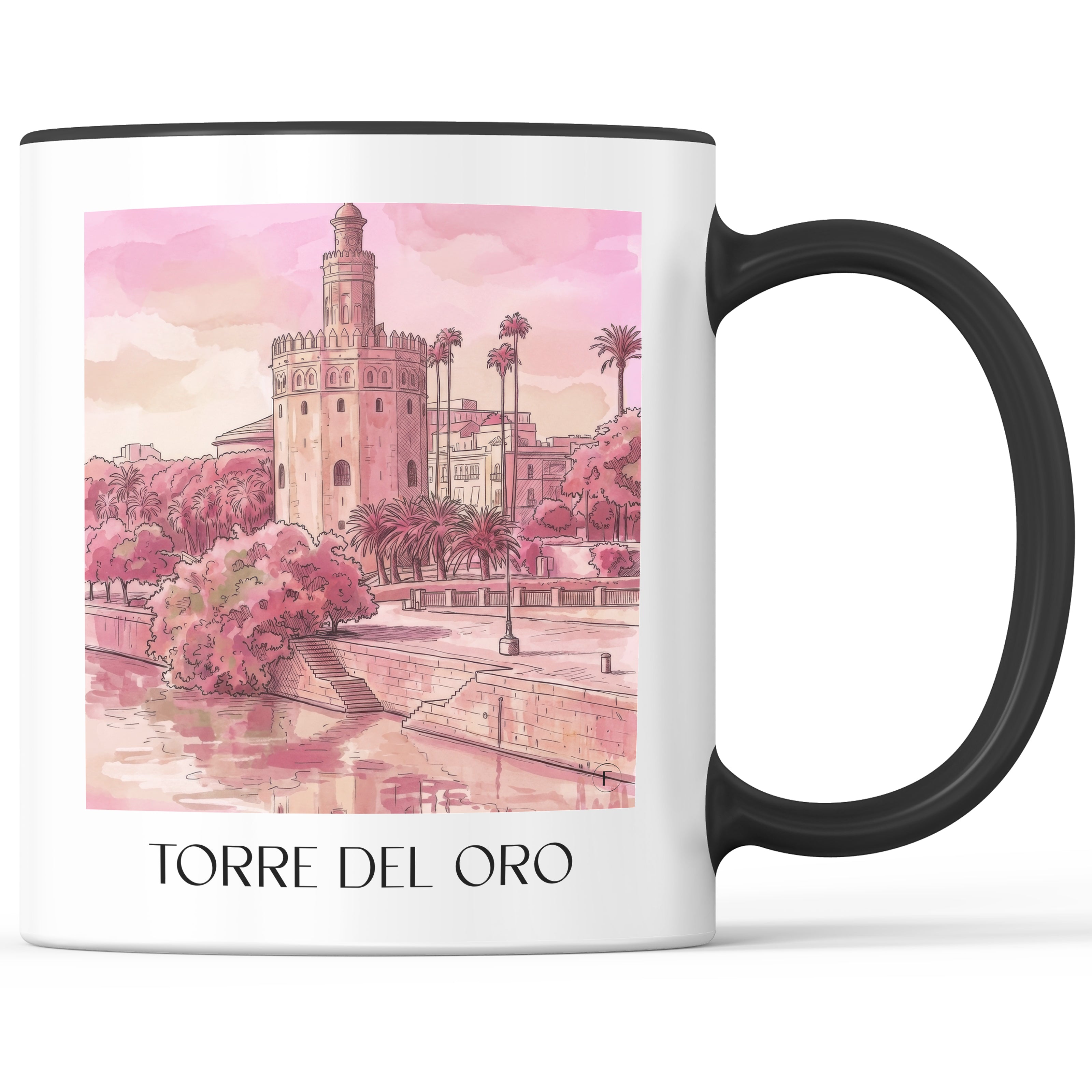 torre-del-oro-sevilla-spanien-kaffeebecher-aquarell-pink-rosa