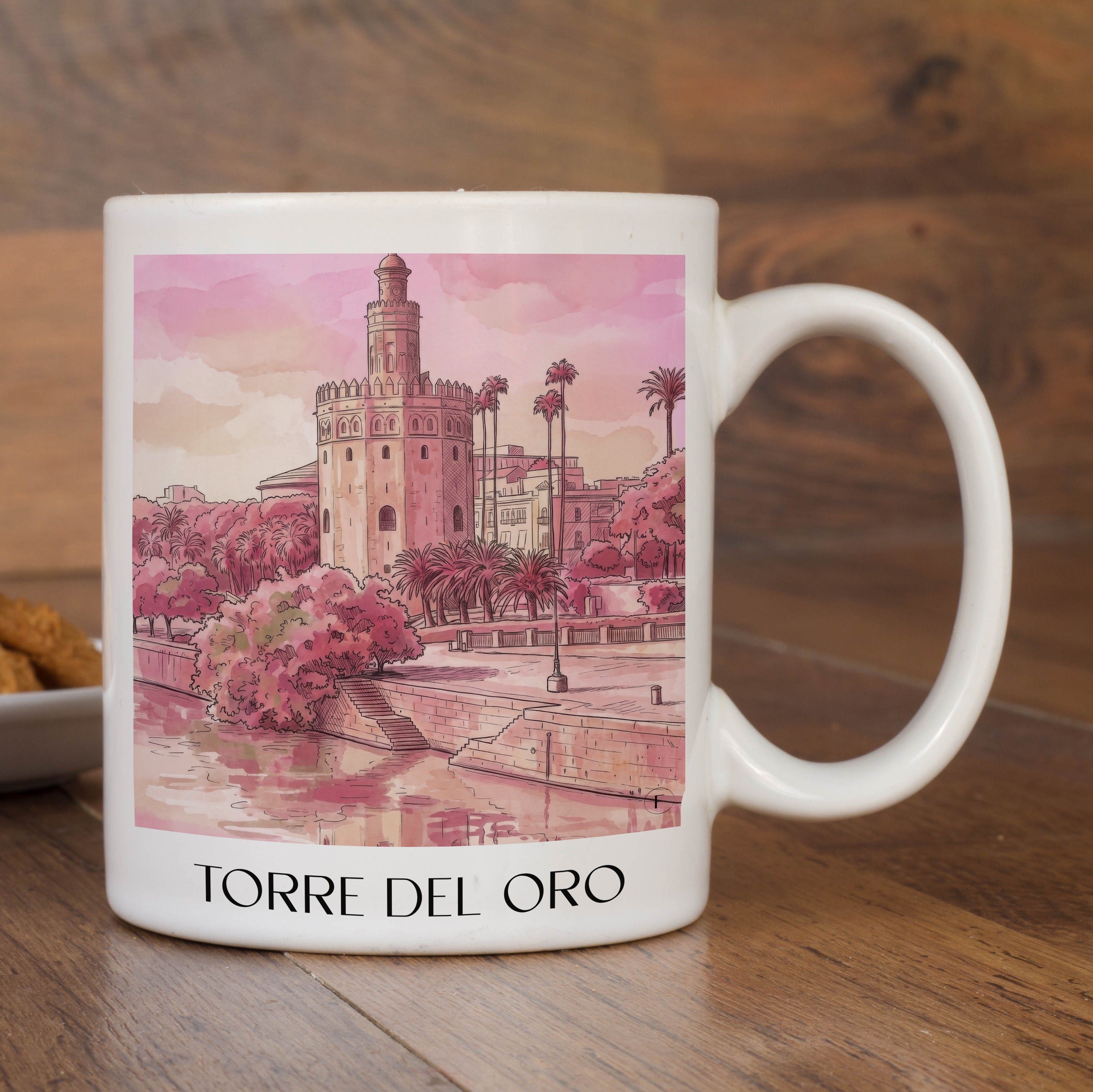torre-del-oro-sevilla-spanien-kaffeebecher-aquarell-pink-rosa