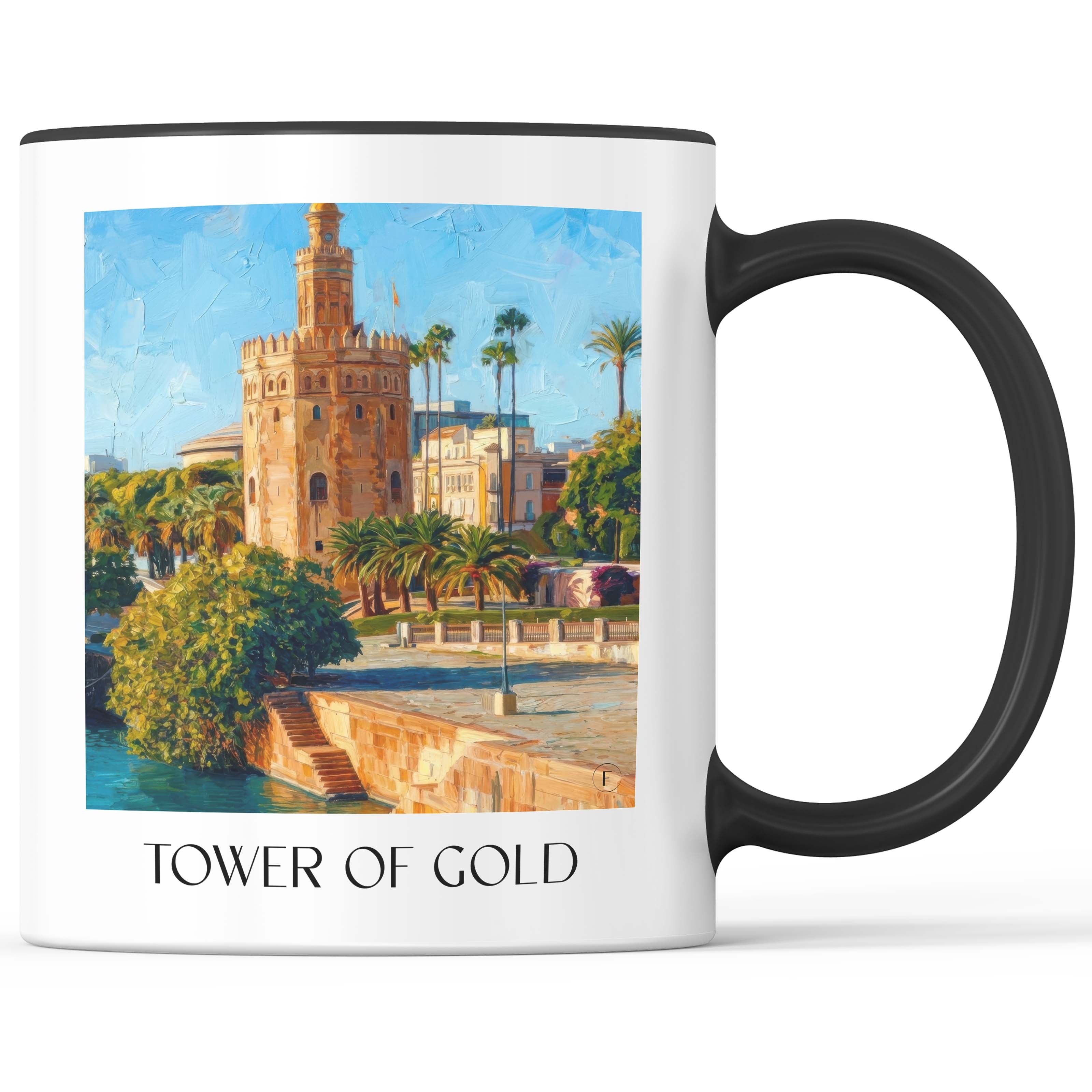 Torre del Oro Kaffeebecher - Sevilla - Spanien Becher - Kaffeetasse im Ölgemälde Stil - favplace