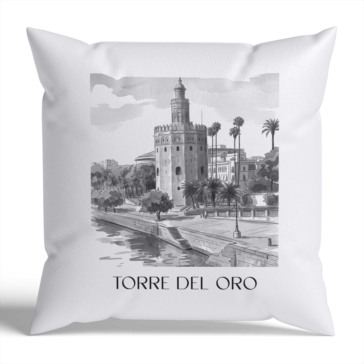 torre-del-oro-sevilla-spanien-kissenbezug-aquarell-schwarz-weiss