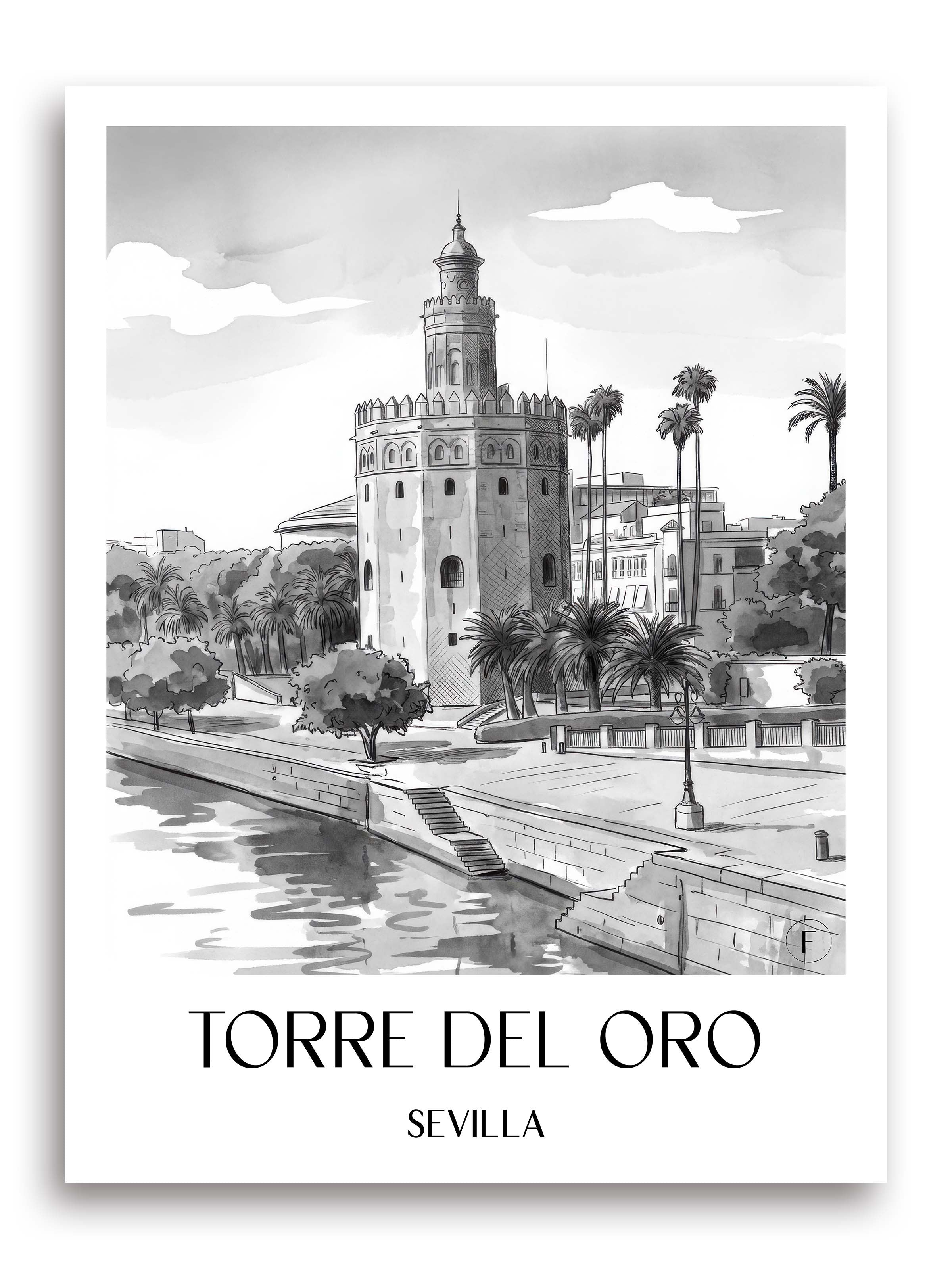 torre-del-oro-sevilla-spanien-poster-aquarell-schwarz-weiss