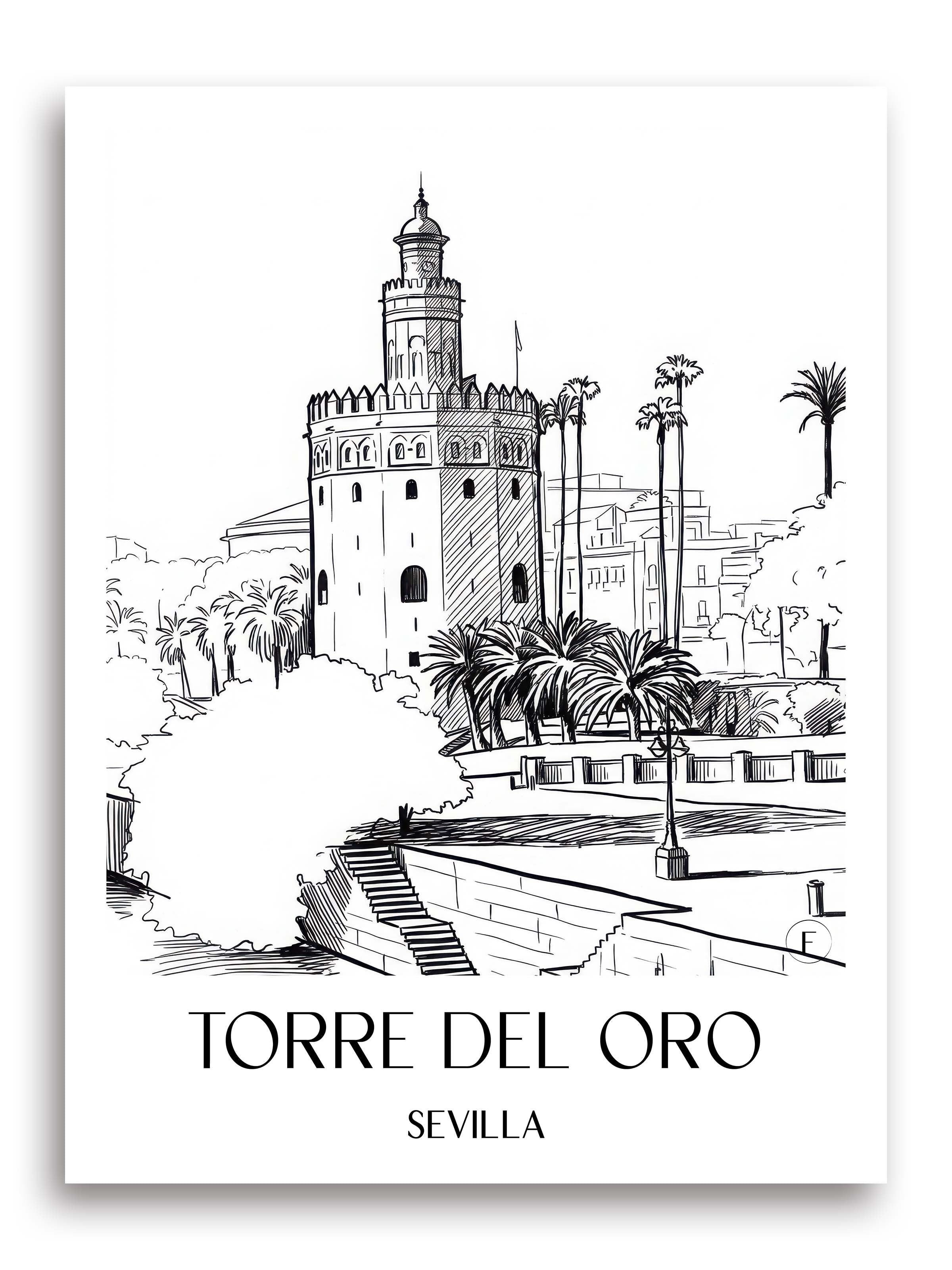 torre-del-oro-sevilla-spanien-poster-skizze